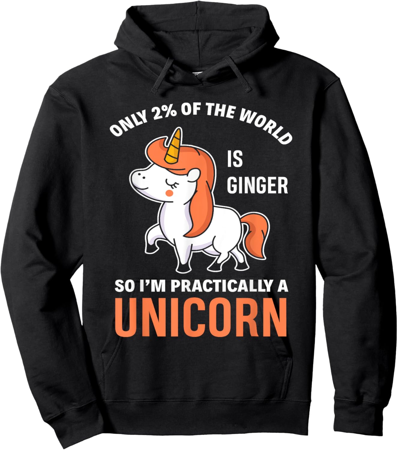 Funny Redhead Unicorn Ginger Woman Girls Gift Hoodie - Hoodie | Black