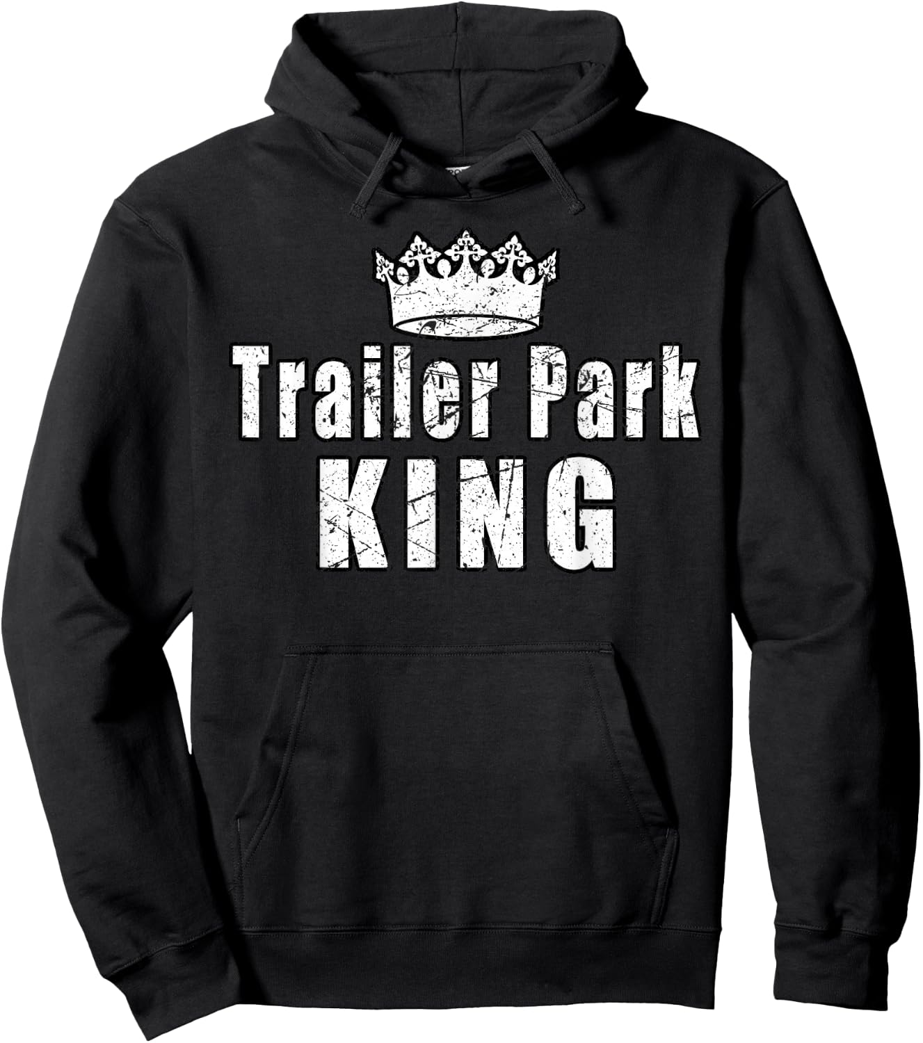 Trailer Park King Camper Camping Funny Vintage Hoodie - Hoodie | Black