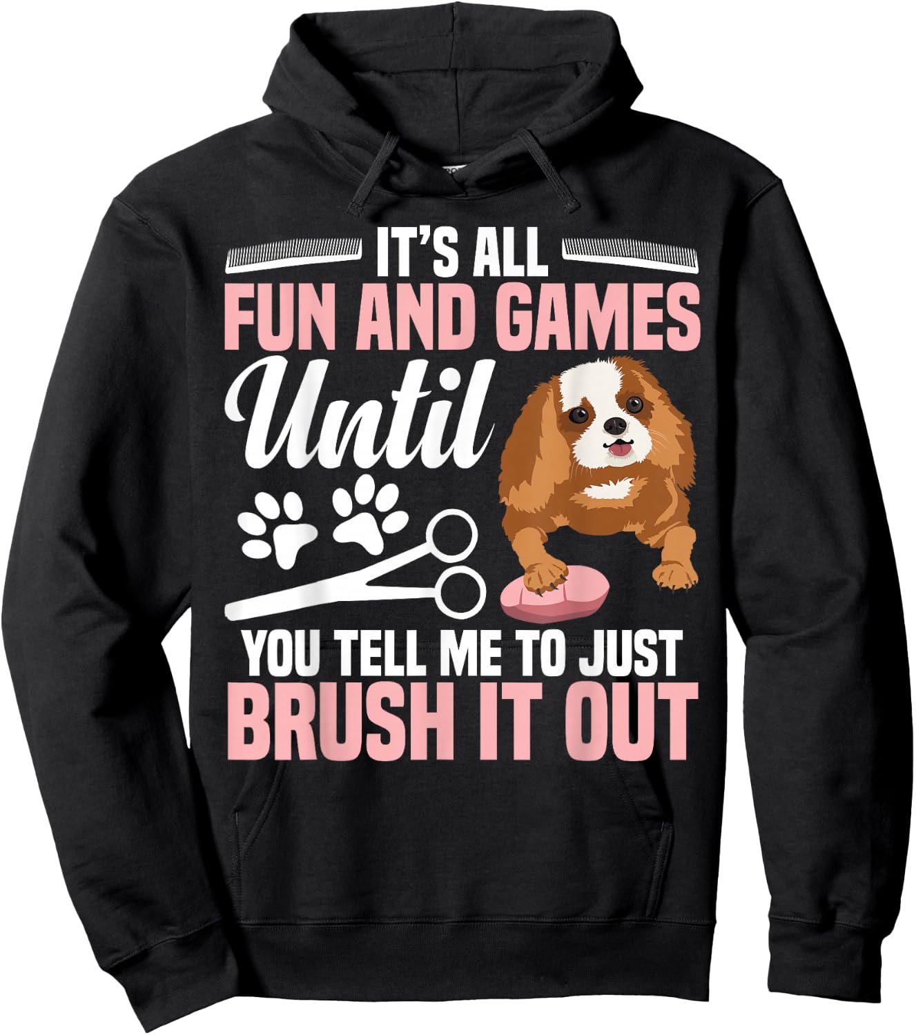 Dog Hairdresser Salon Dog Groomer Smock Dog Grooming Hoodie - Hoodie | Black