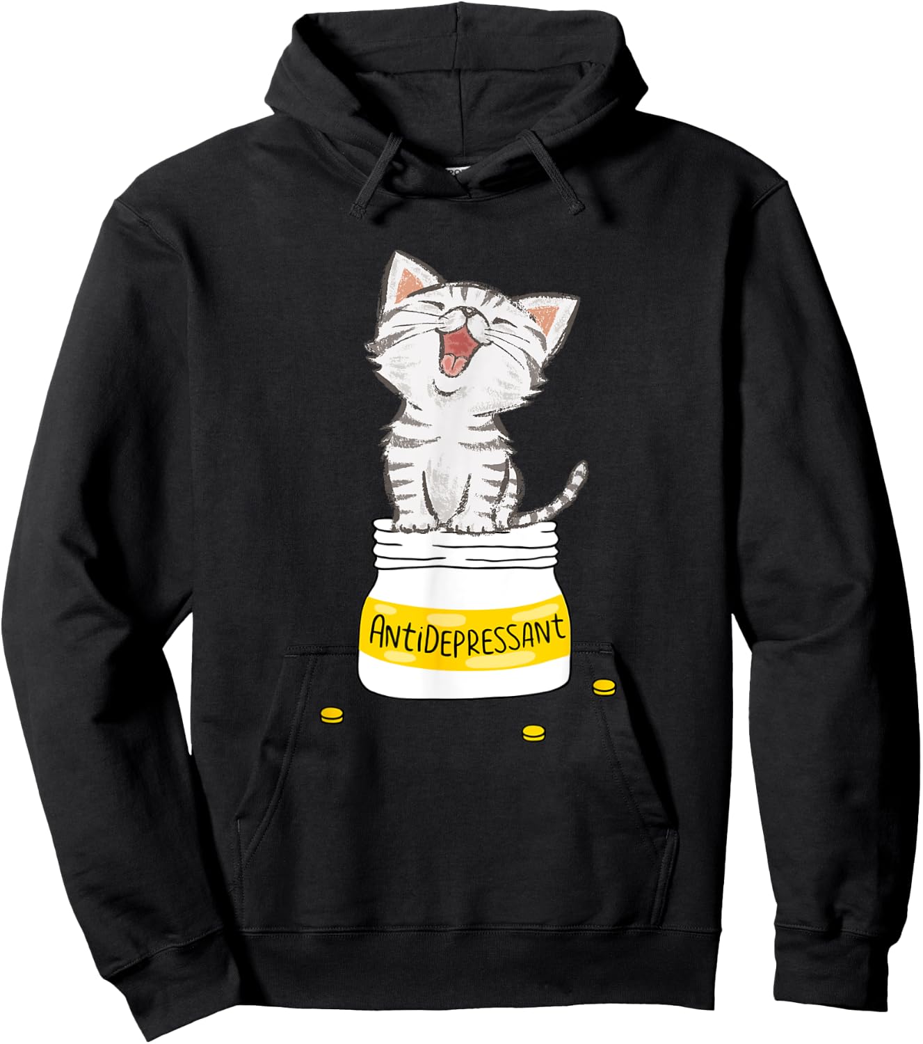 Anti Depressant Cat Lovely Cat Antidepressants Women Hoodie - Hoodie | Black