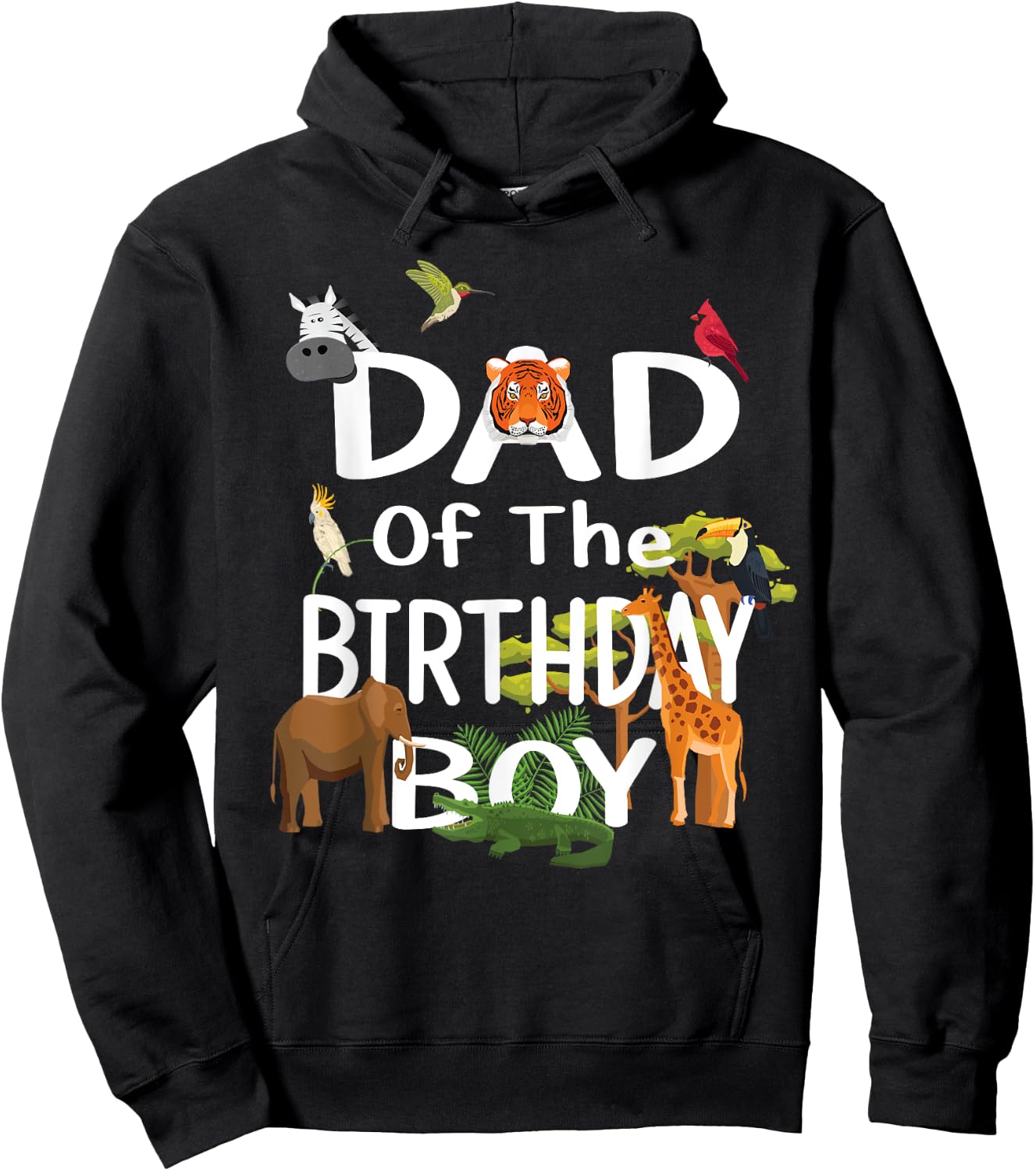 Dad Of The Birthday Boy Zoo Theme Animal Party Hoodie - Hoodie | Black