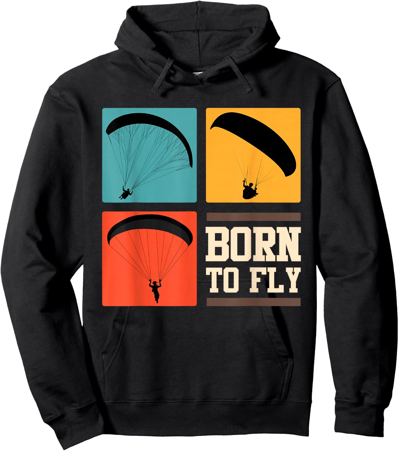 Born to Fly Paragliding Shirt Paragliding Hoodie - Hoodie | Black