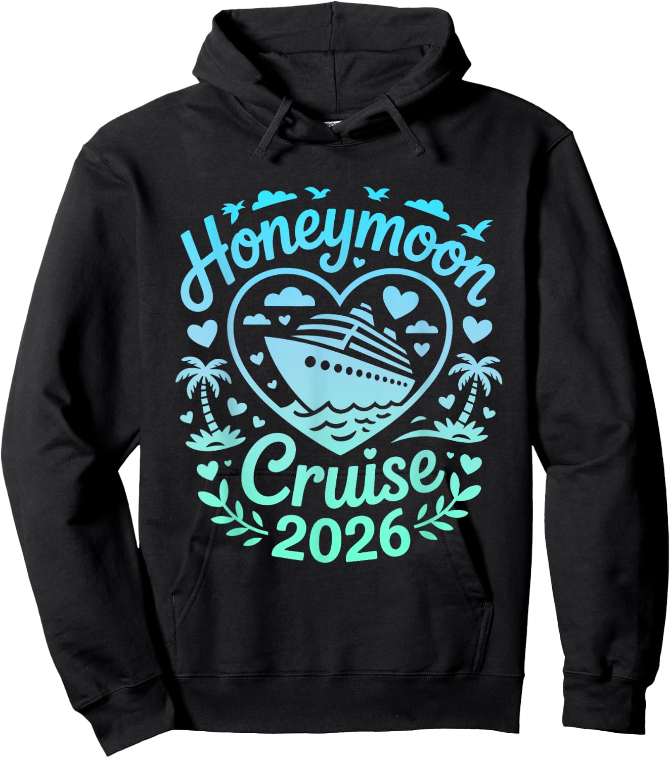 Honeymoon Cruise 2026 Matching Couples Hoodie - Hoodie | Black