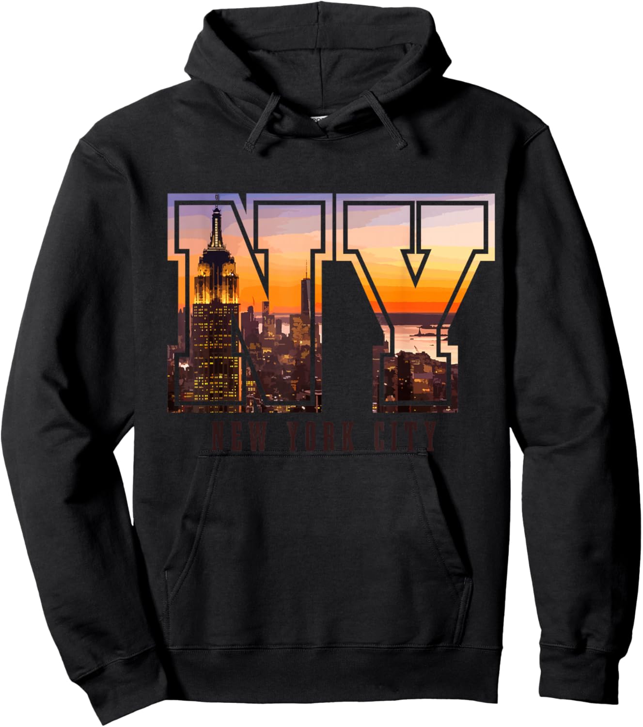 New York City NYC NY Skyline USA America Souvenir Gift Hoodie - Hoodie | Black