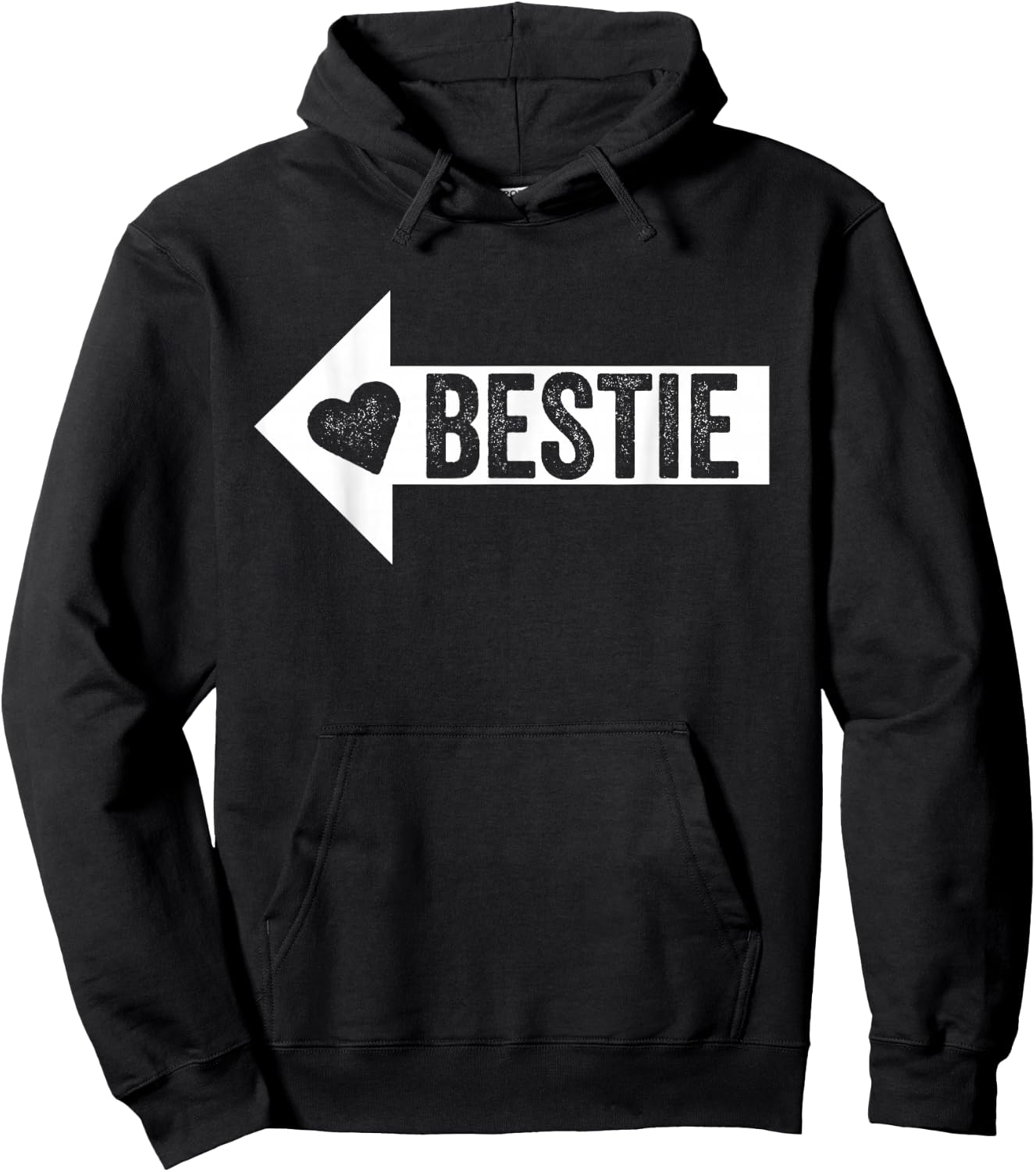 Arrow Pointing BFF Best Friend Bestie Matching Hoodie - Hoodie | Black