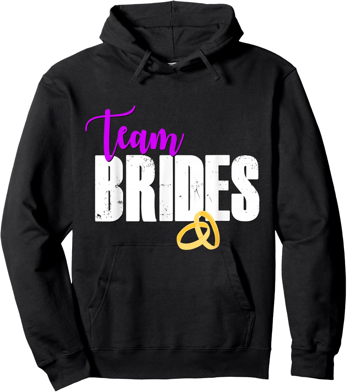 Team Brides Shirt Lesbian Wedding Gay Pride LGBTQ Bride Gift Hoodie - Hoodie | Black