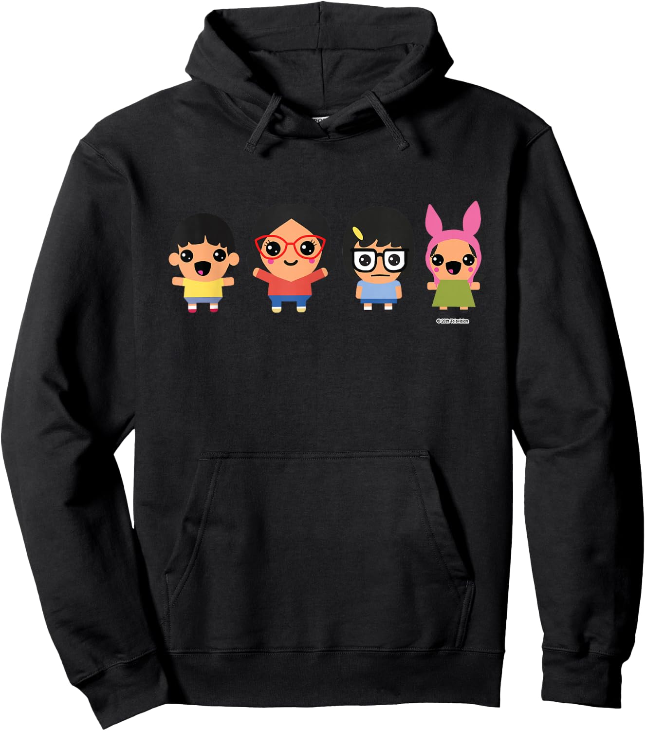 Bob's Burgers Chibi Kawaii Linda Gene Tina and Louise Hoodie - Hoodie | Black