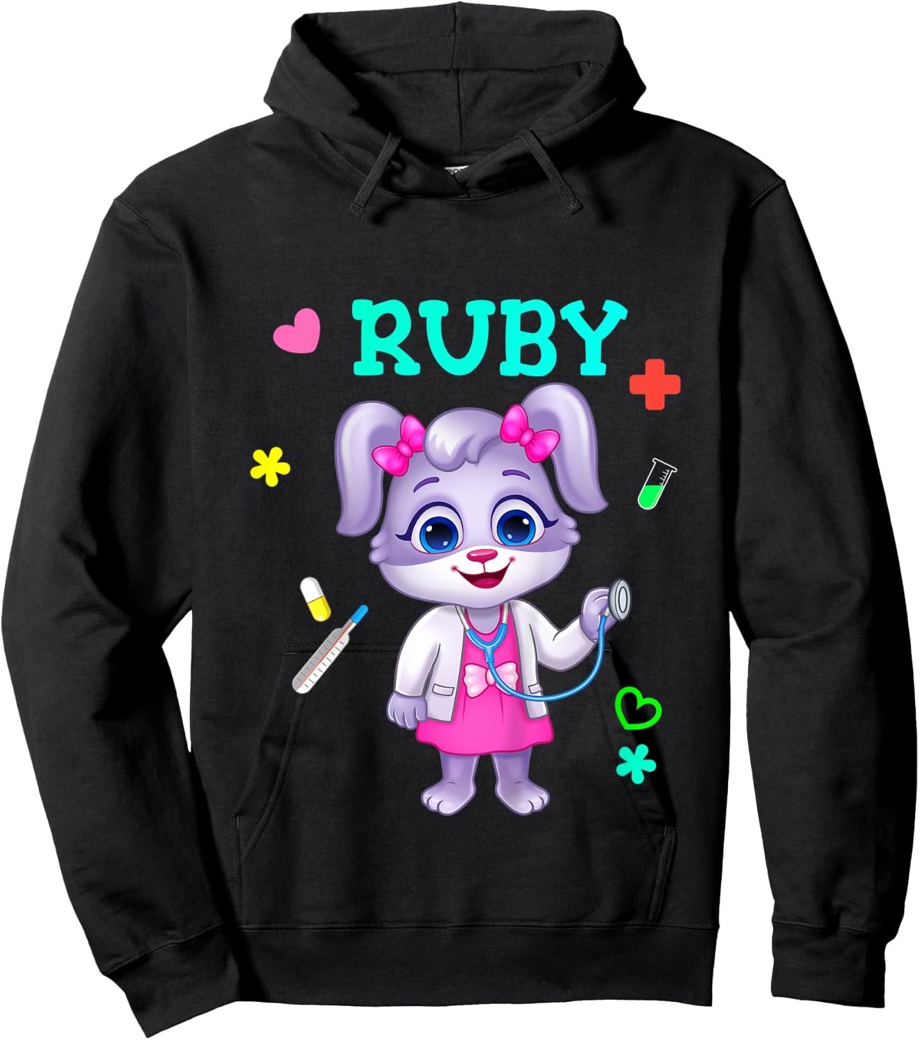 Kids Doctor for Kids | Ruby as a Doctor | Lucas and Friends Hoodie - Hoodie | Black