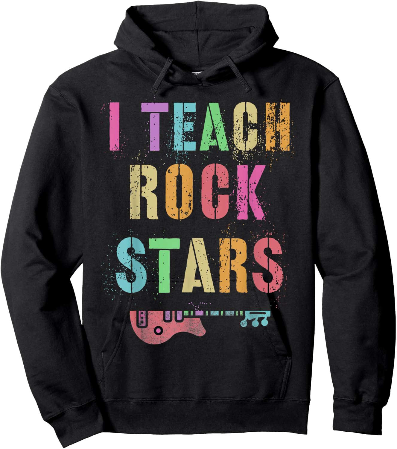I Teach ROCKSTARS Band Vibes Teacher Rocks My Music Teaching Hoodie - Hoodie | Black