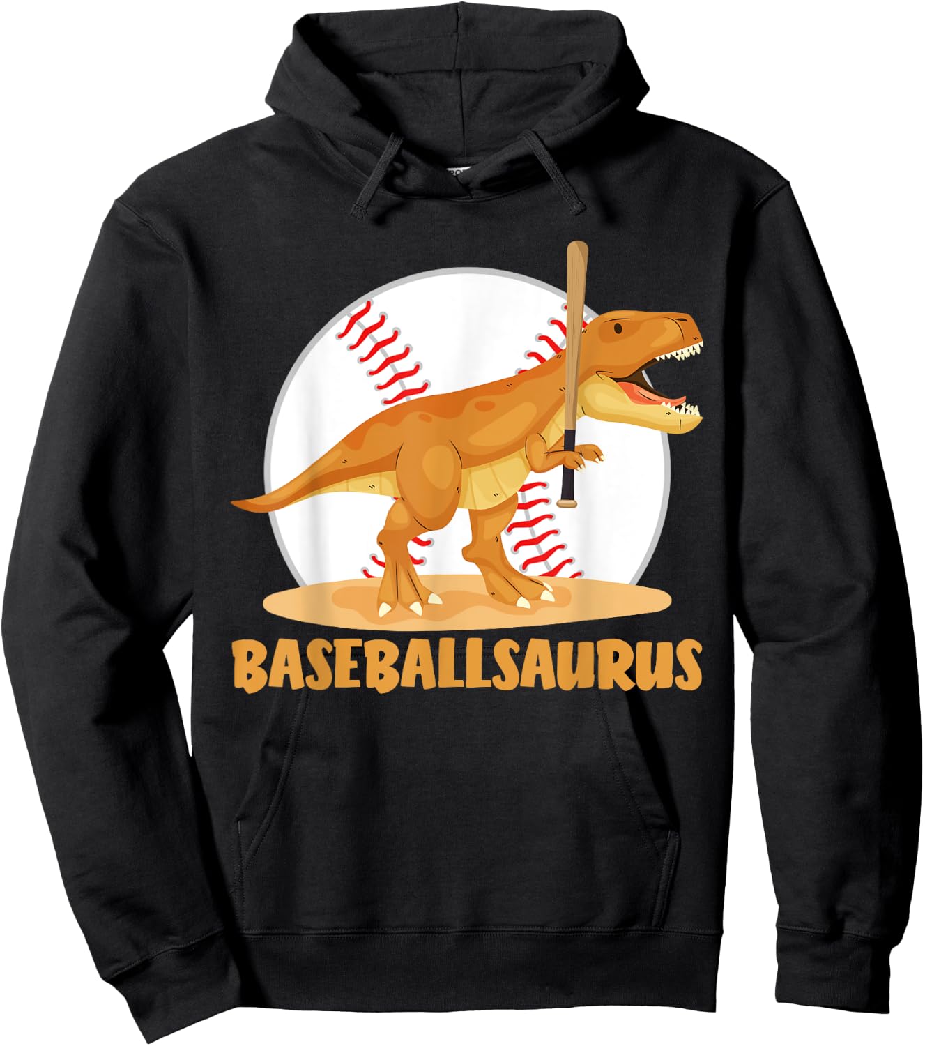 Baseball playing Trex Funny Dino Sport Hoodie - Hoodie | Black