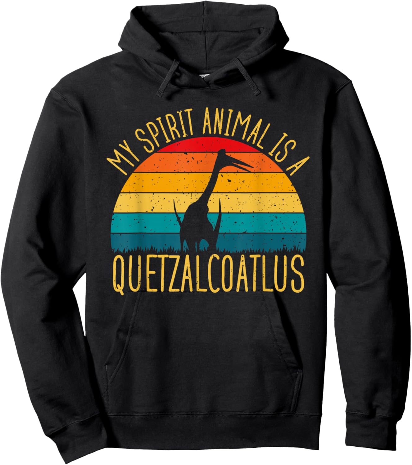 Quetzalcoatlus Is My Spirit Animal Dinosaur Lovers Hoodie - Hoodie | Black