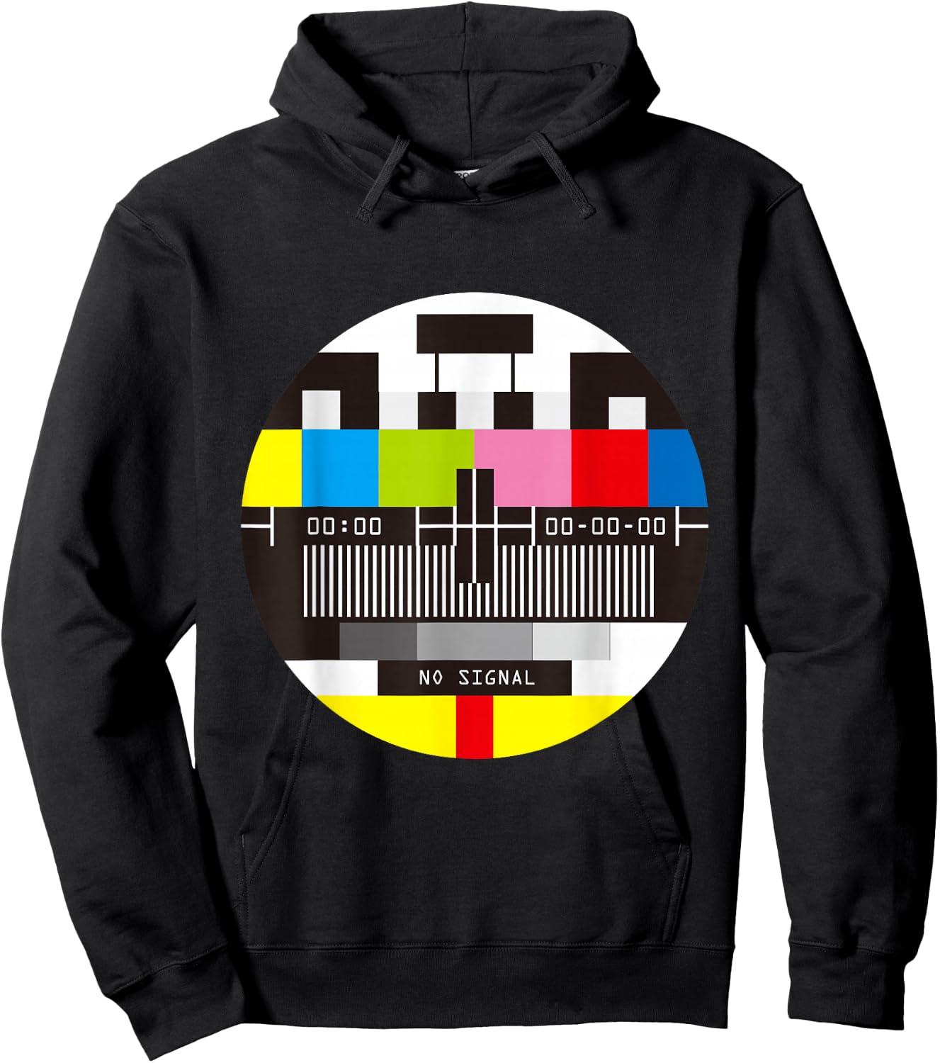 No Signal TV Test Screen Funny Nostalgic Hoodie - Hoodie | Black