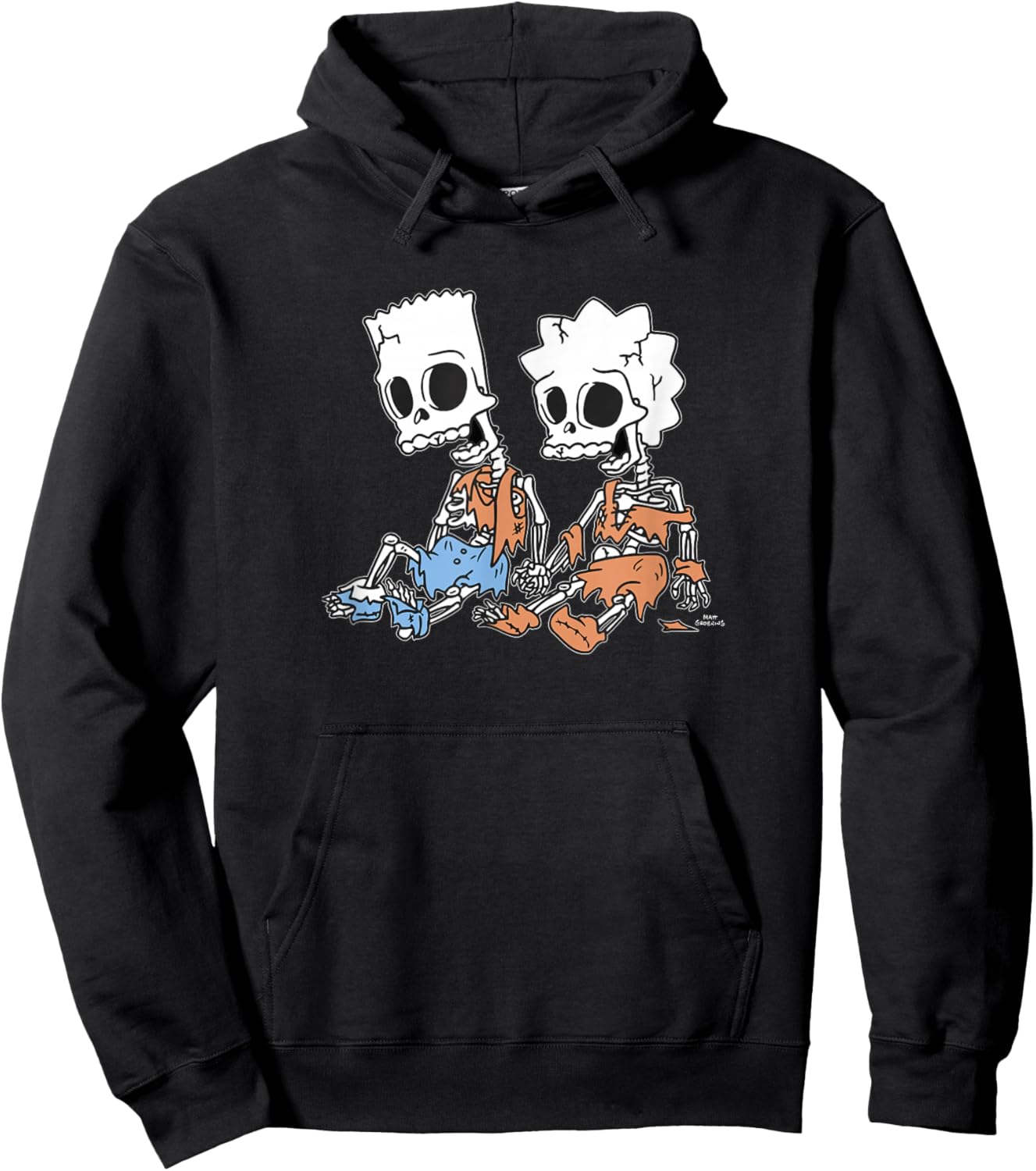The Simpsons Bart & Lisa Skeletons C2 Small Hoodie - Hoodie | Black