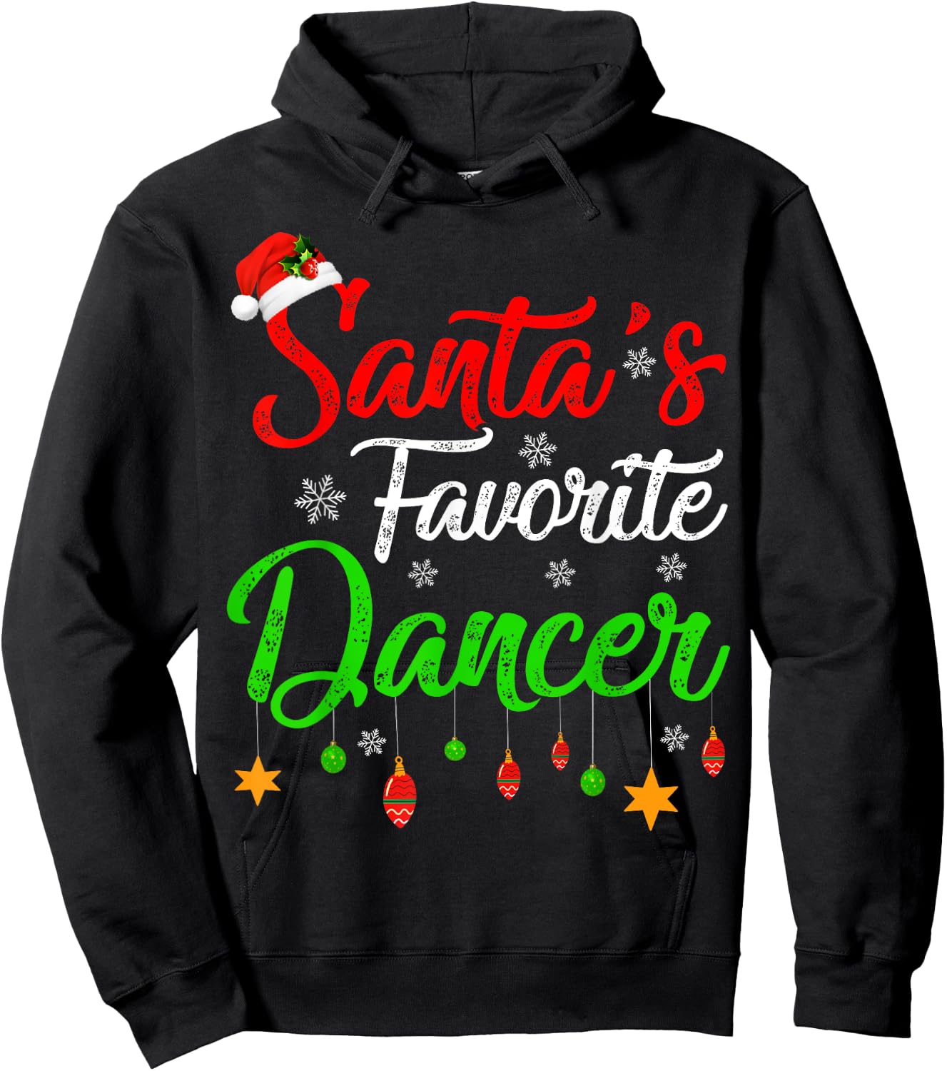 Funny Xmas Santa's Favorite Dancer Christmas Hoodie - Hoodie | Black