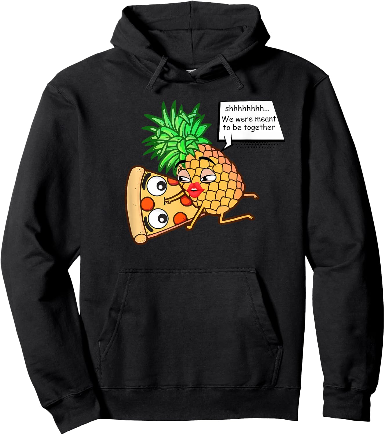 Funny Pineapple On Pizza Hoodie - Hoodie | Black