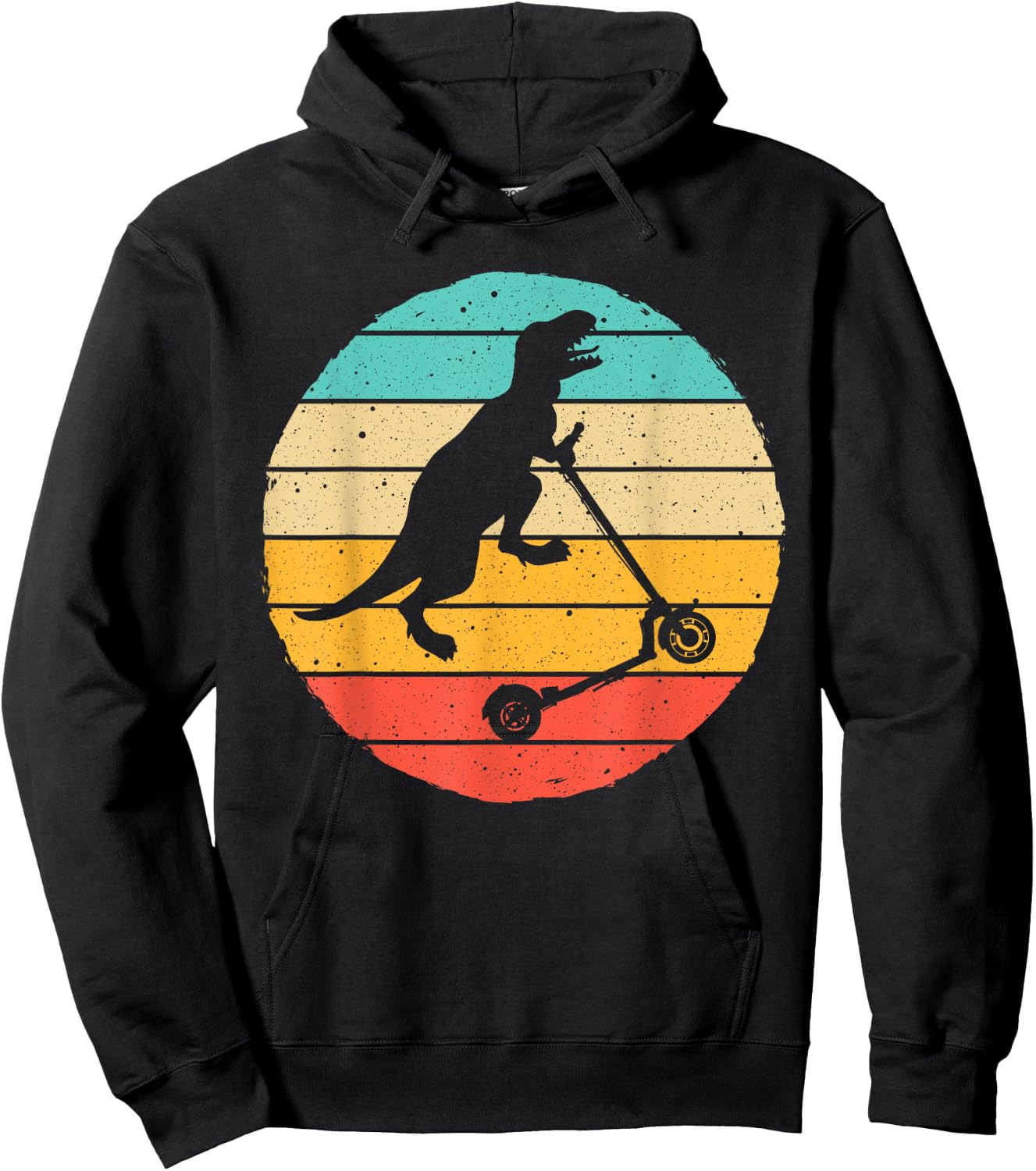Funny Scooter Dinosaur T-rex Stunt Designs Women Hoodie - Hoodie | Black