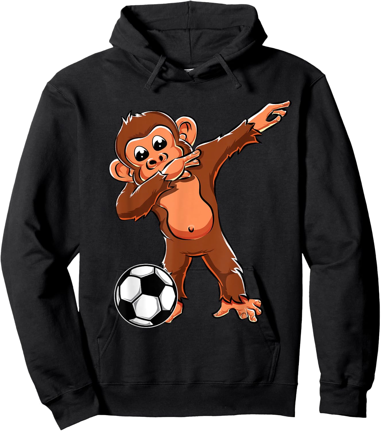 Cute Dabbing Monkey Lovers Dab Boys Girls Soccer Player Gift Hoodie - Hoodie | Black