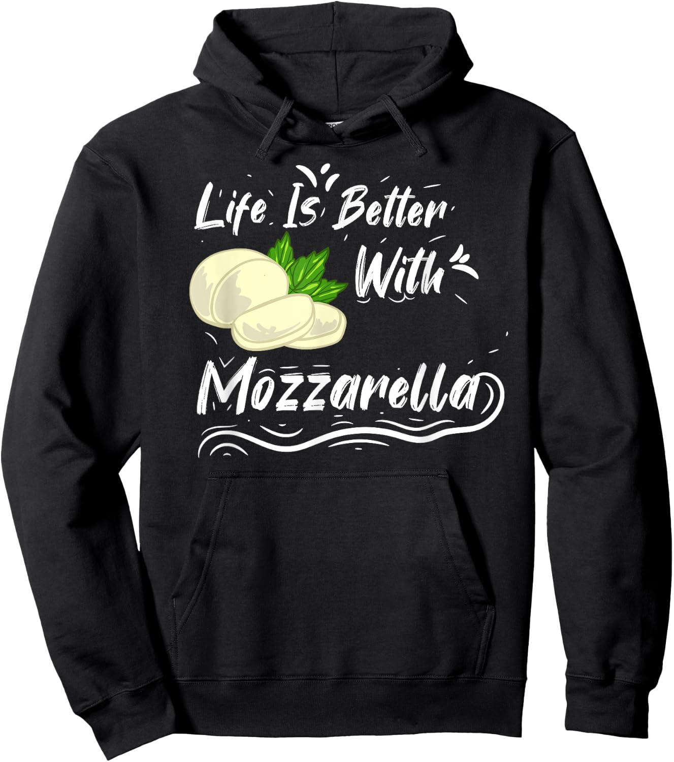 Mozzarella Cheese Recipes Buffalo Italian Fresh Hoodie - Hoodie | Black