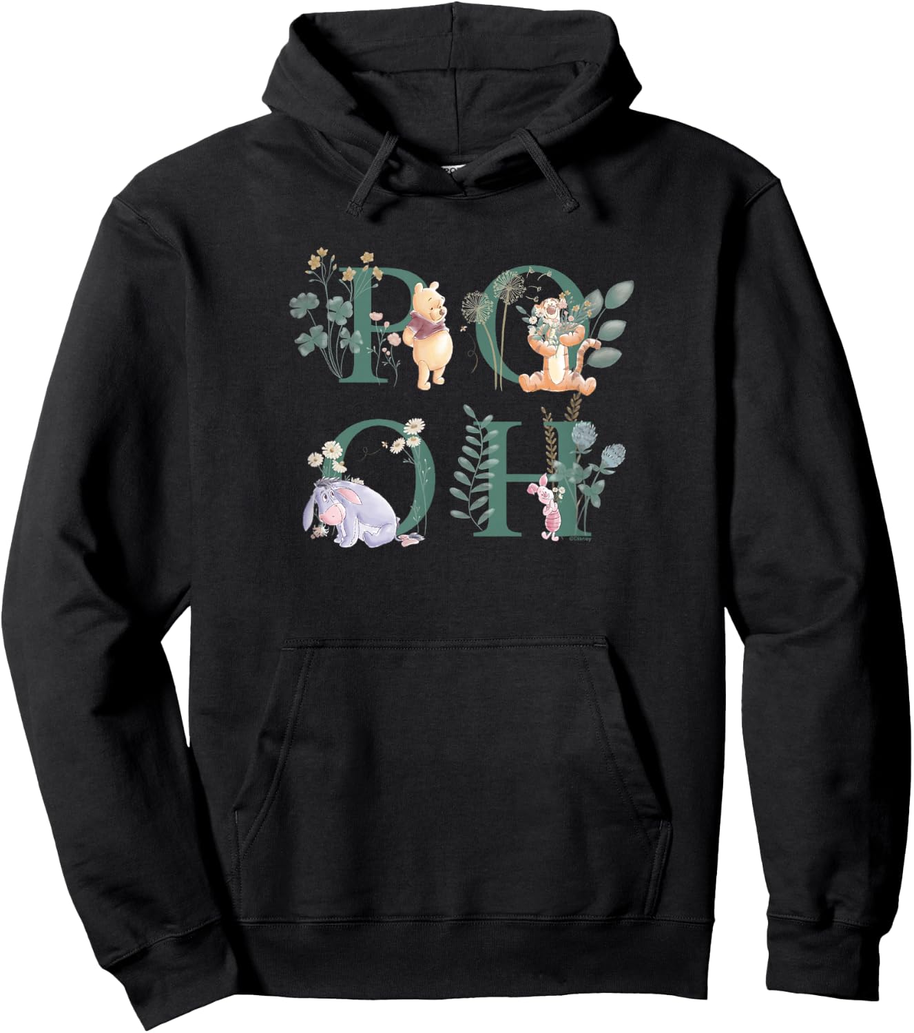 Winnie The Pooh - Pooh Flowers Hoodie - Hoodie | Black