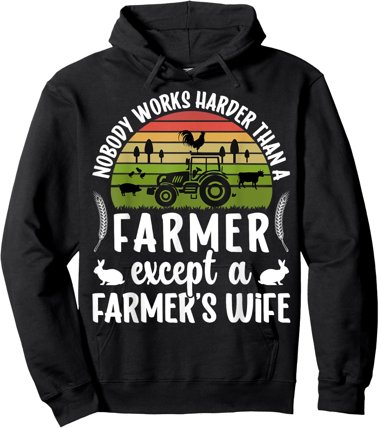 Farmer's Wife Farm Wife Of A Farmer Wife Hoodie - Hoodie | Black