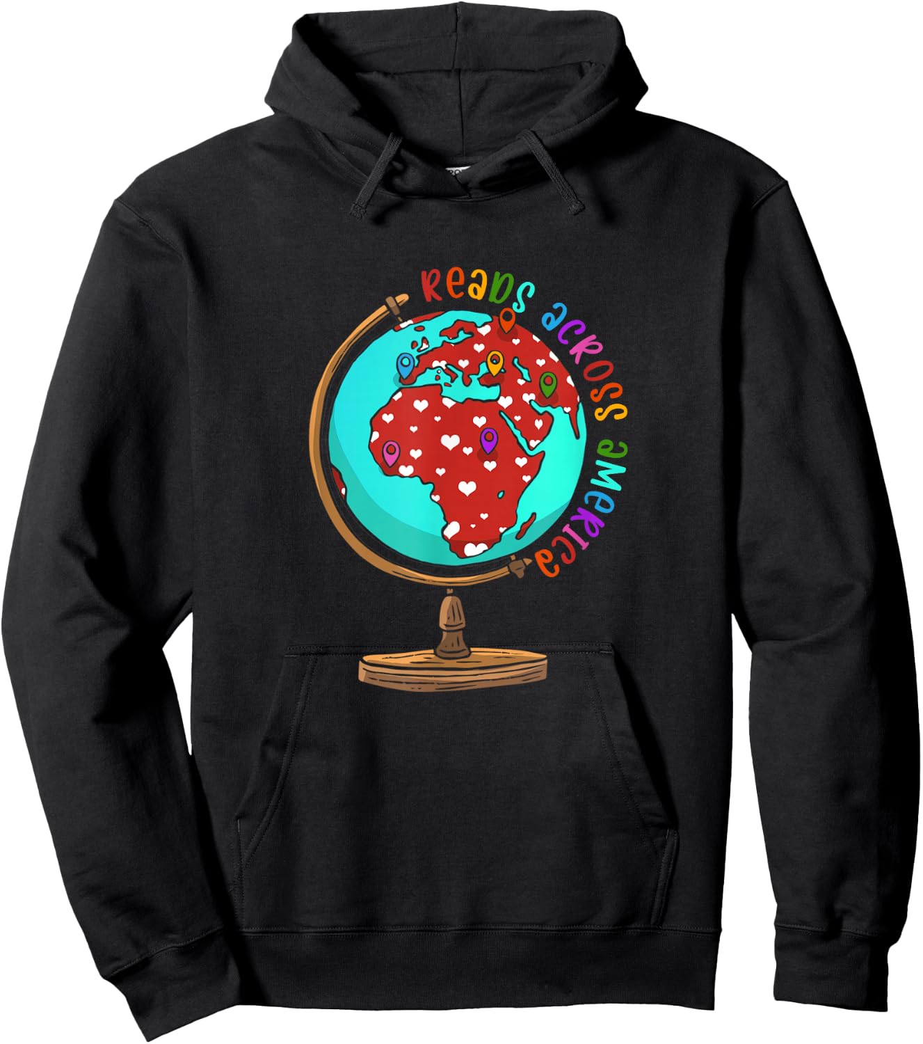 Reads Across That America Reading Lover Teacher Reader Hoodie - Hoodie | Black