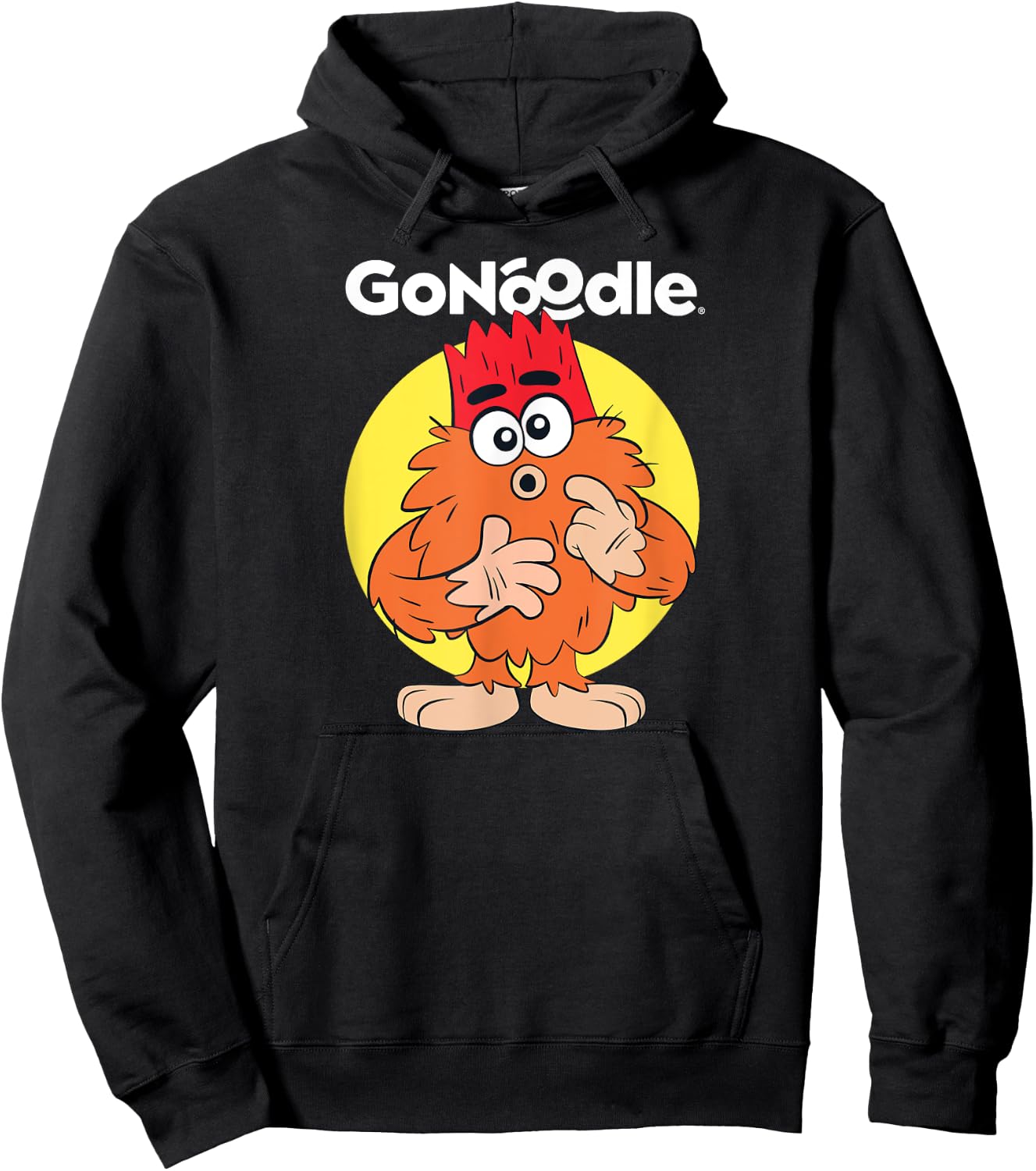 GoNoodle Squatchy Champ - -Adults, Black, Small, Short Sleeve, Classic Fit Hoodie - Hoodie | Black