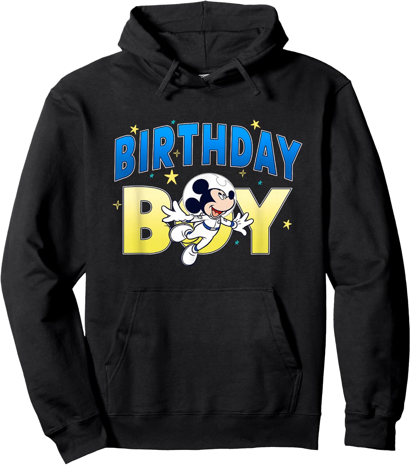 Disney Mickey And Friends Birthday Boy Vintage Astronaut Hoodie - Hoodie | Black