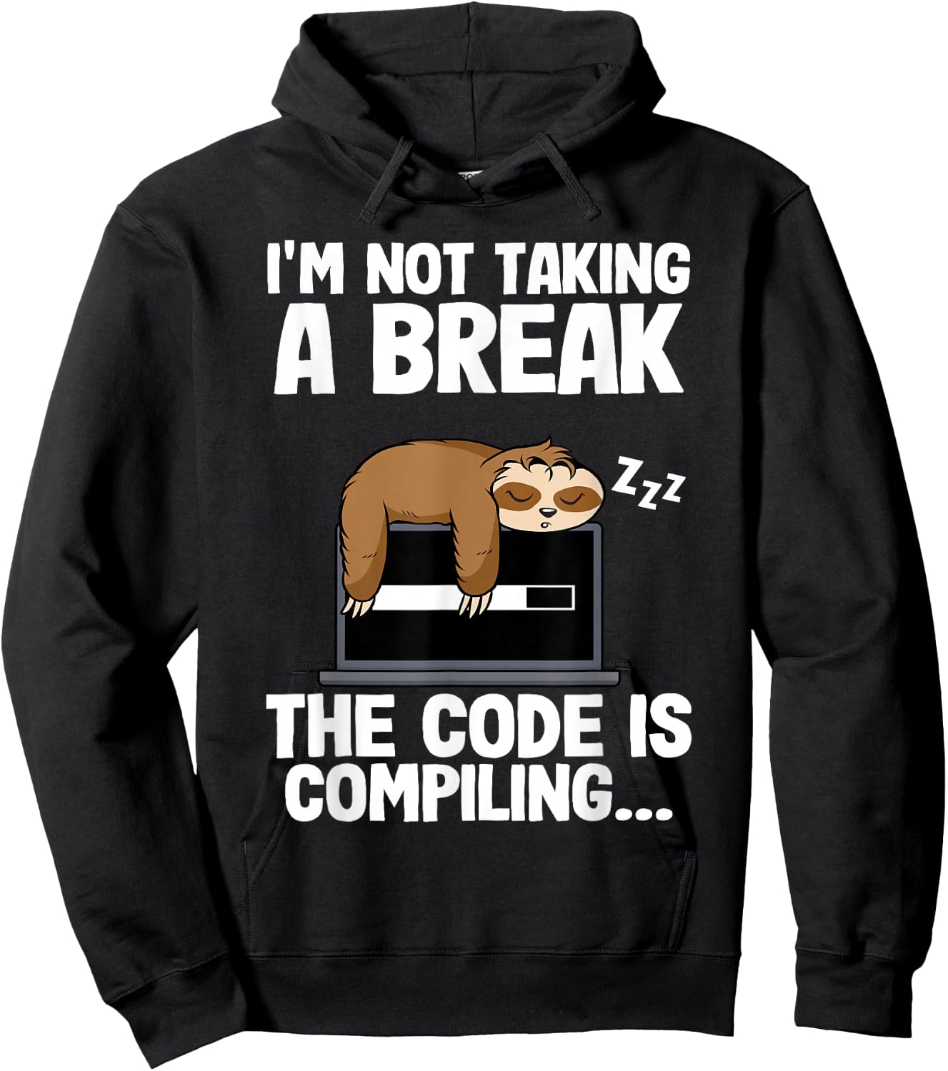 The Code Is Compiling Coder Sloth Coding Funny Programmer Hoodie - Hoodie | Black