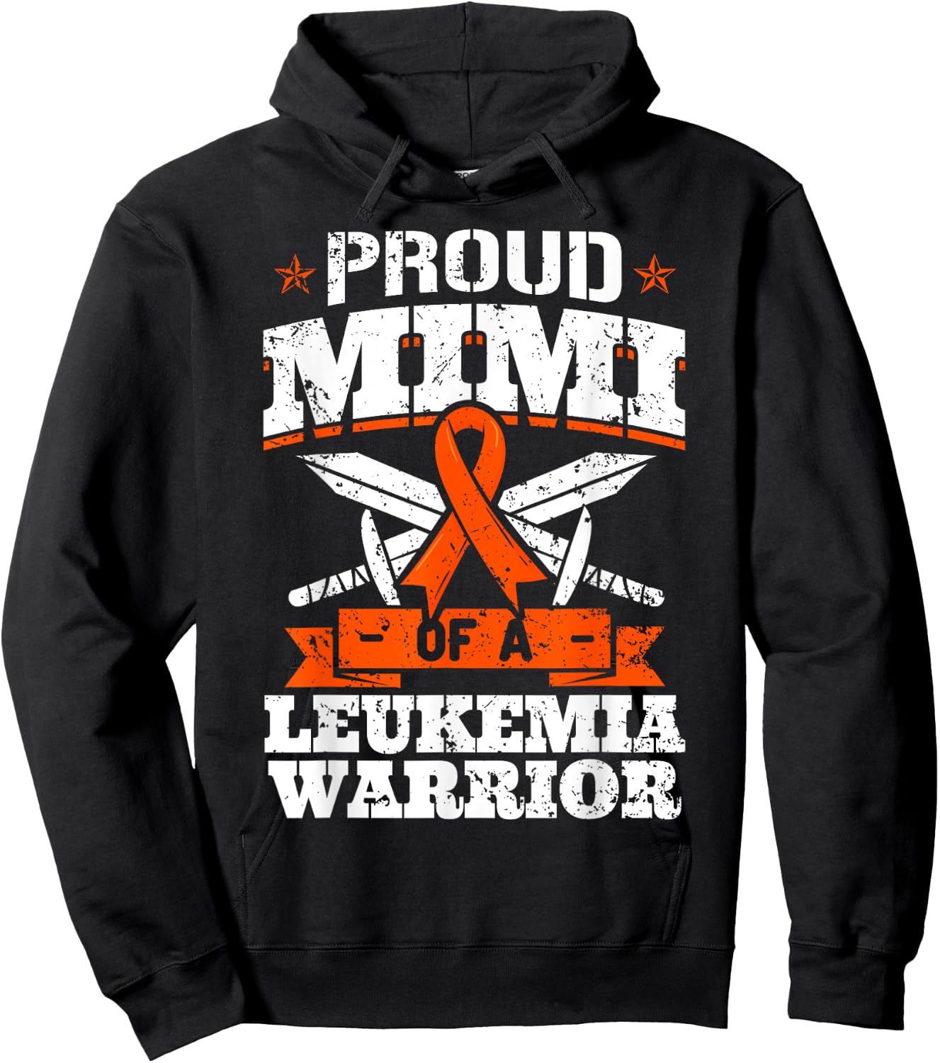 Proud Mimi Of A Leukemia Warrior Grandma Awareness Ribbon Hoodie - Hoodie | Black