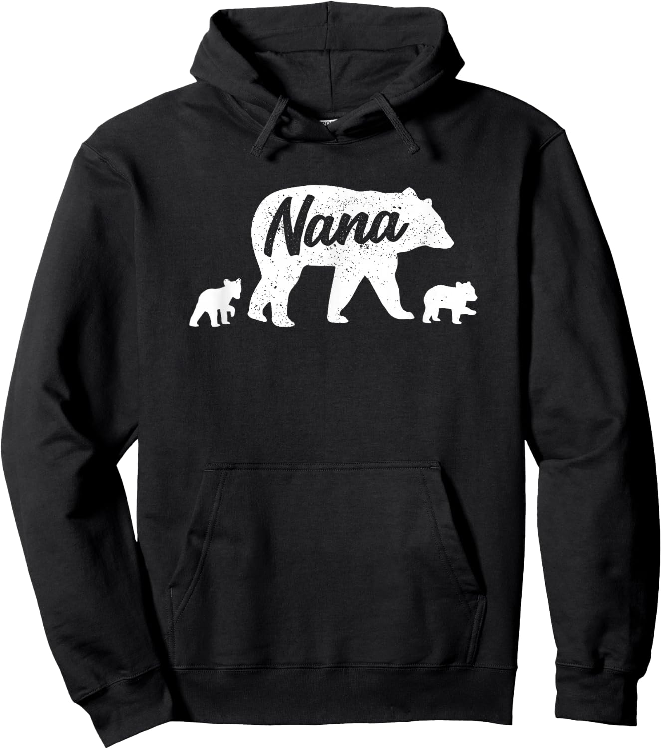 Vintage Nana Grandma Bear with 2 Cub Mother's Day Hoodie - Hoodie | Black