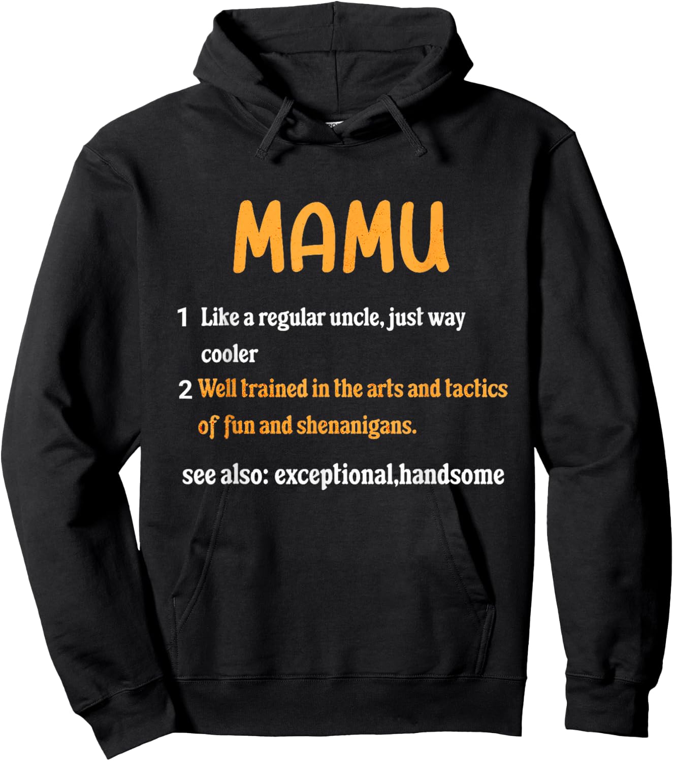 Mamu Mamy Uncle Desi Gift Indian Pakistani Eid Gift Hoodie - Hoodie | Black