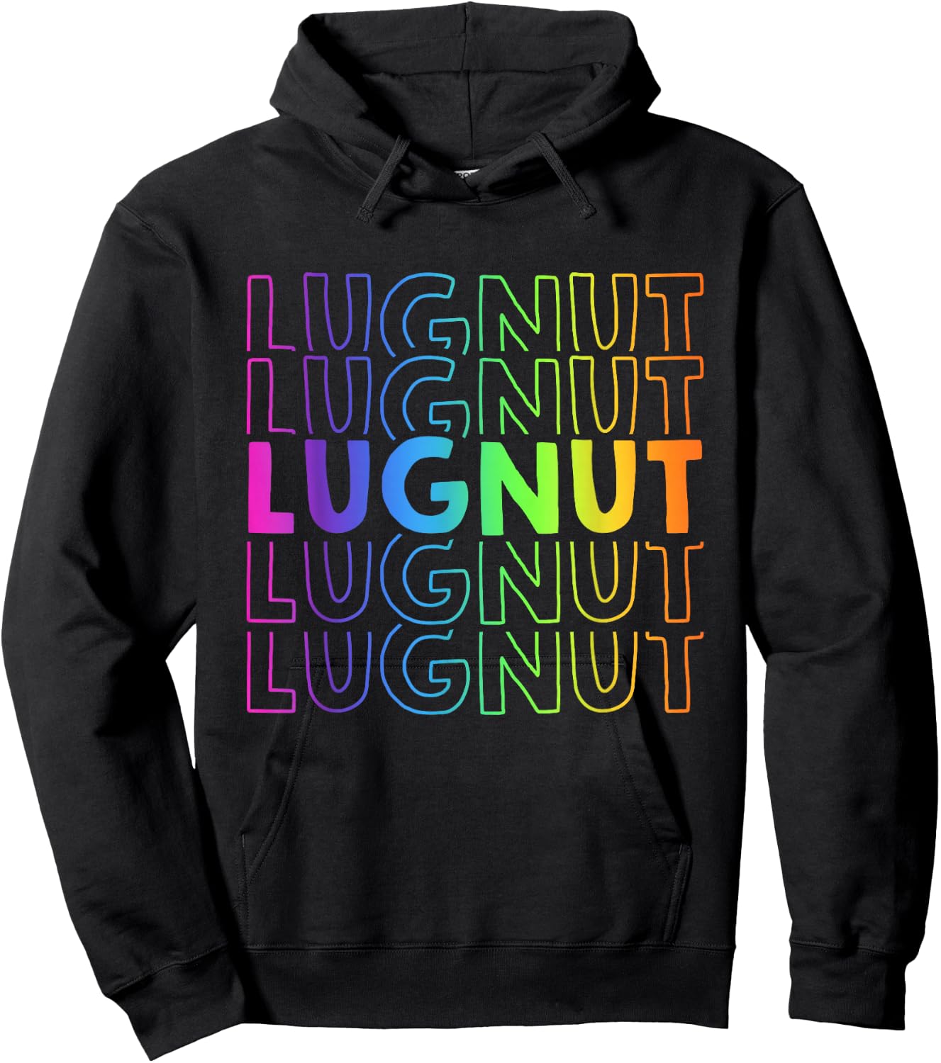 Lug Nut BRIGHT Neon Colors Hoodie - Hoodie | Black