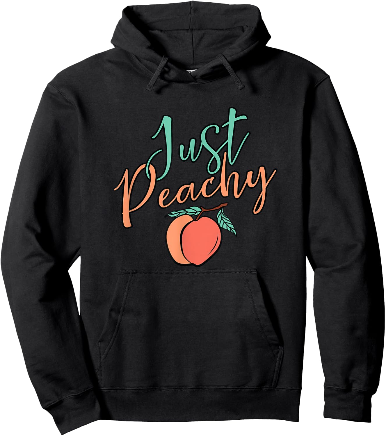 Cool Summer Fruit Retro Just Peachy & keep it Peachy Graphic Women Hoodie - Hoodie | Black