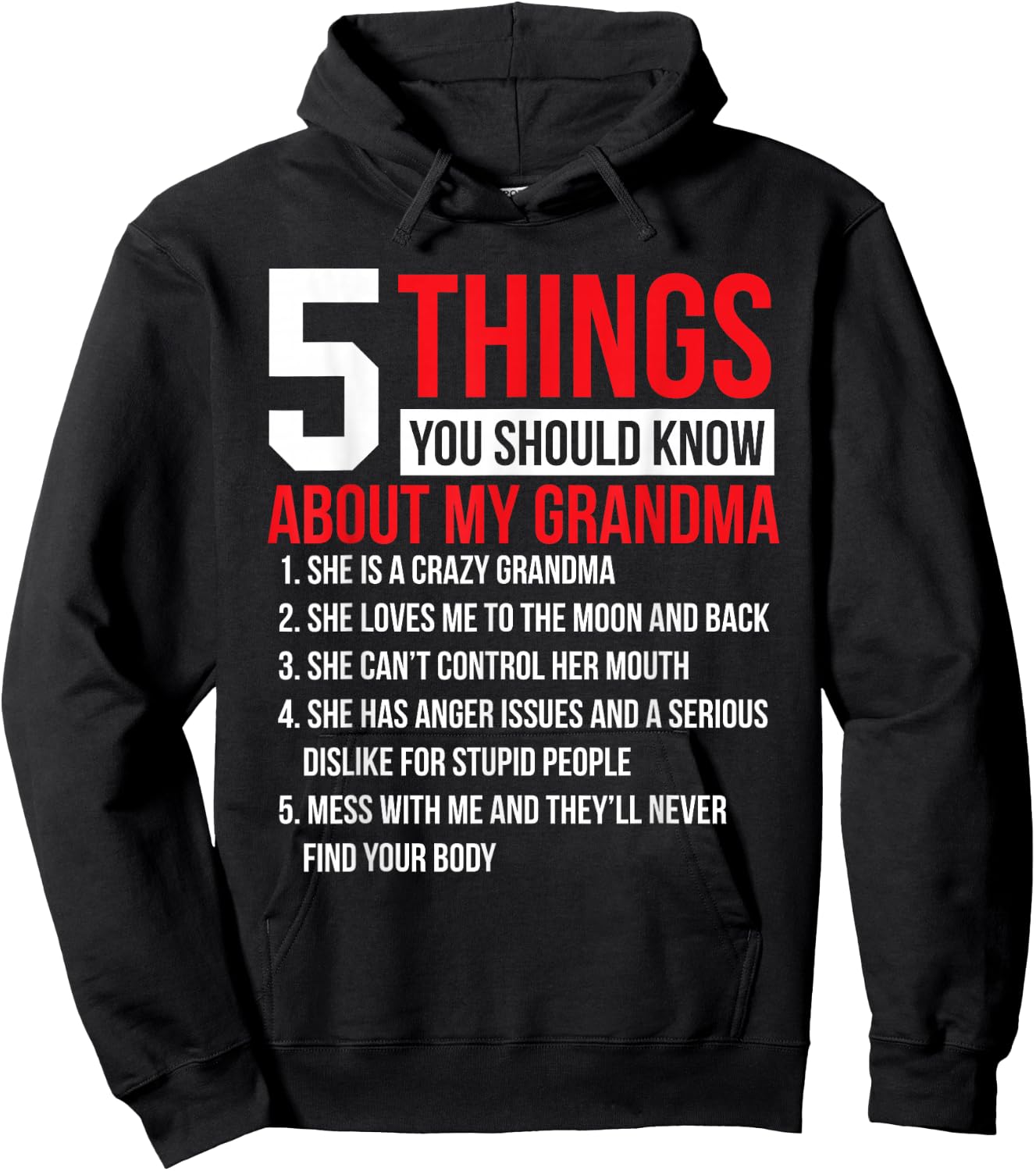 5 Things Should Know About My Grandma Grandmother Hoodie - Hoodie | Black