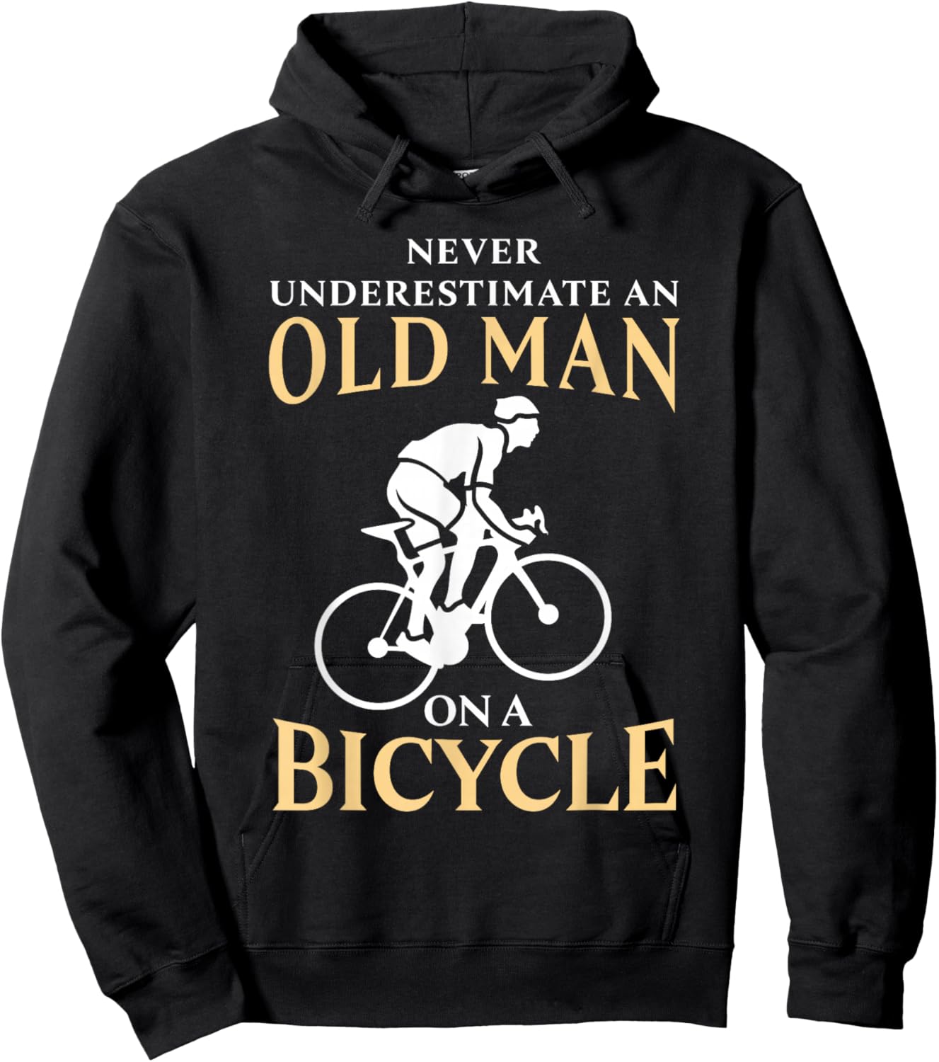 Old Man on a Bicycle Funny Cycling Gift Hoodie - Hoodie | Black