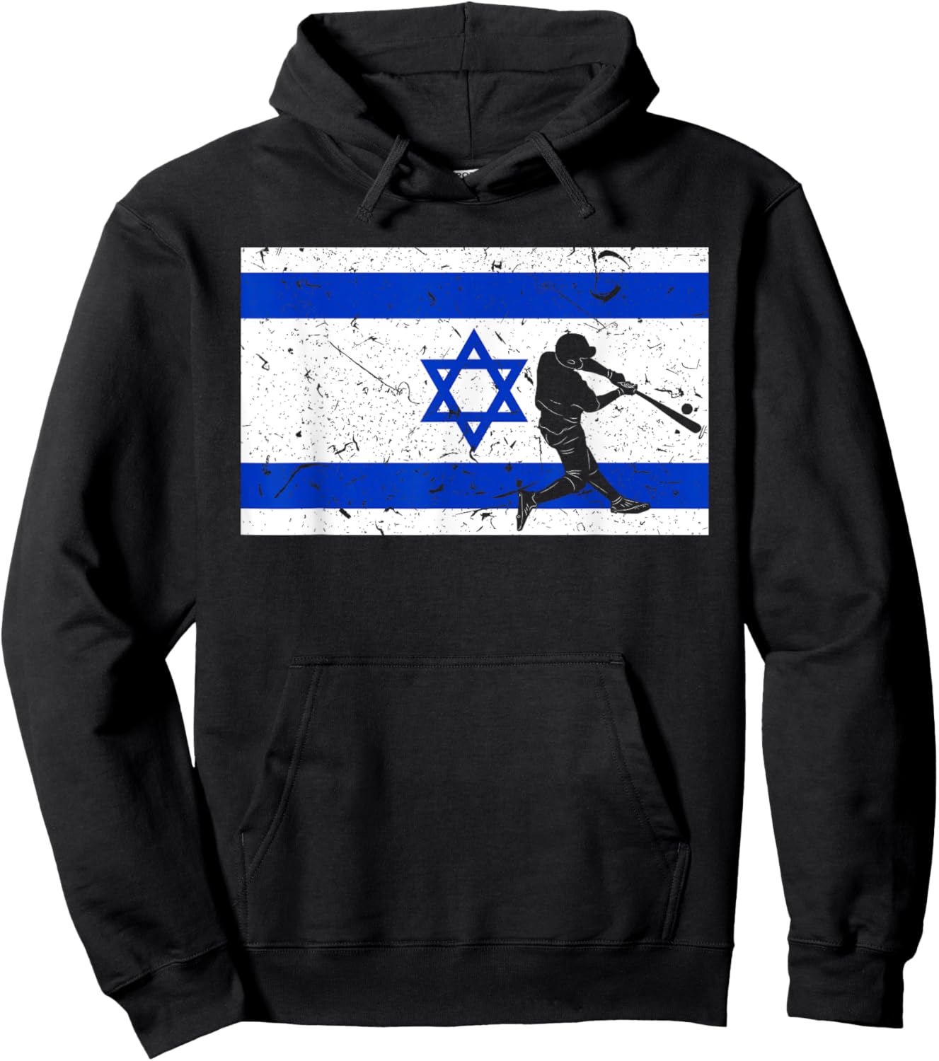 Vintage Baseball League Israel Flag National Team Player Hoodie - Hoodie | Black