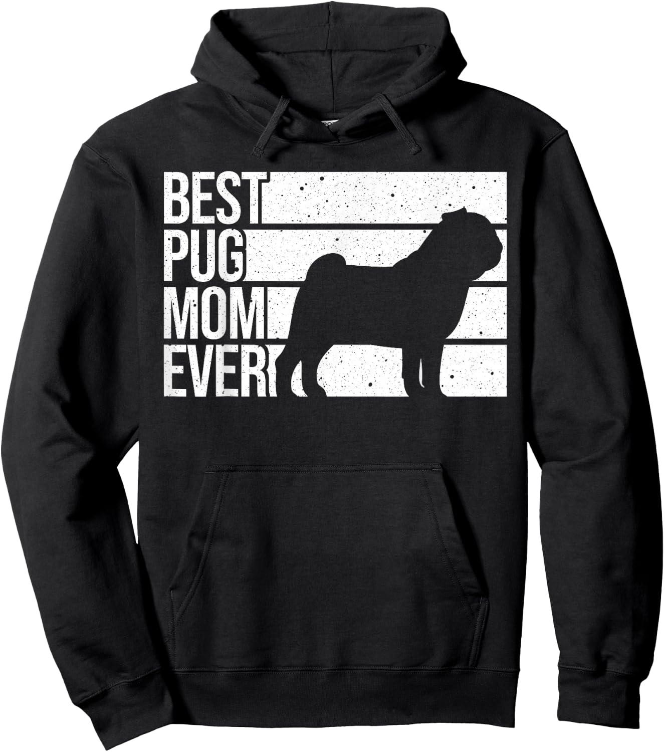 Cute Pug Art For Mom Women Breed Pet Dog Puppy Pug Lovers Hoodie - Hoodie | Black