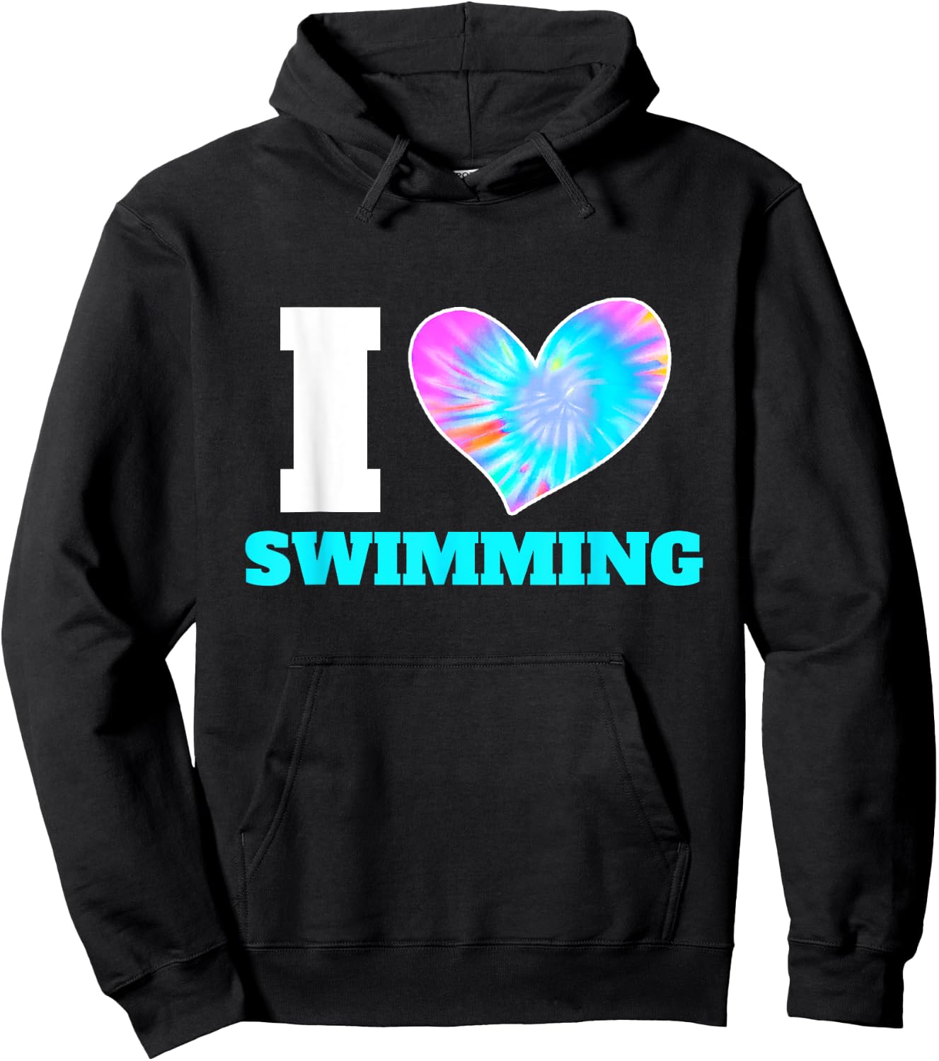 I Love Swimming Swimmer Swim Hoodie - Hoodie | Black