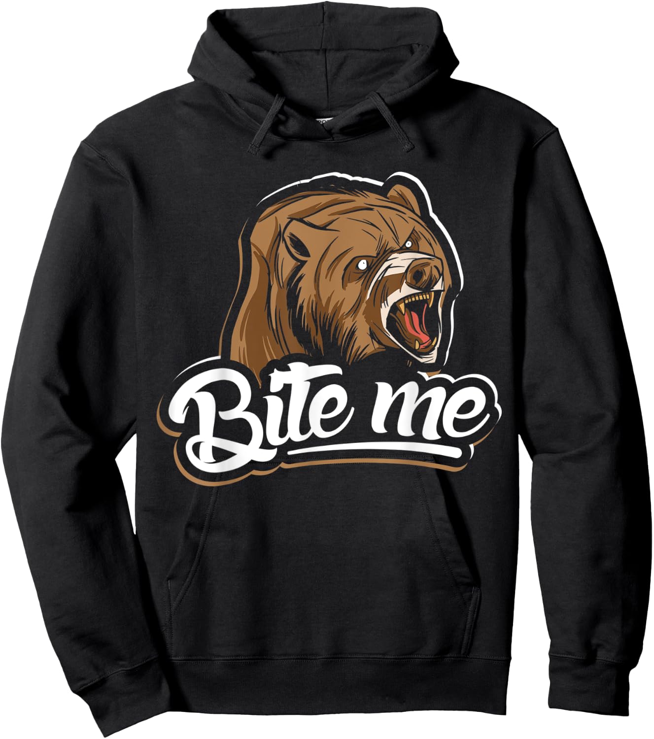 Bite me design bear lover and bear Hoodie - Hoodie | Black