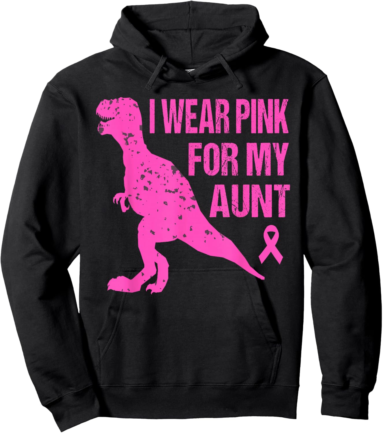 I Wear Pink For My Aunt Breast Cancer Awareness Toddler Kids Hoodie - Hoodie | Black