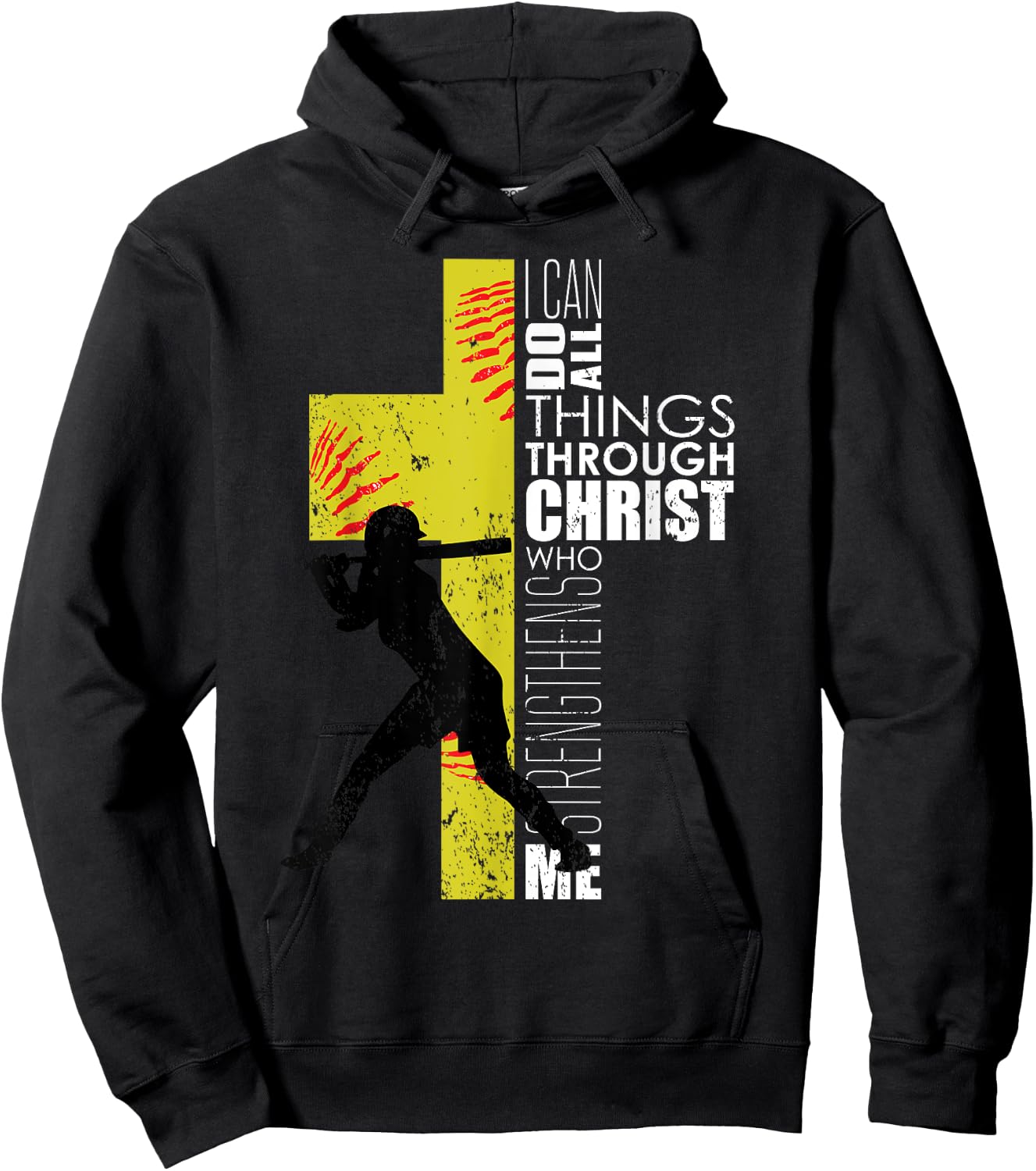 Softball Gifts Players Teen Girls Women Christian Religious Hoodie - Hoodie | Black