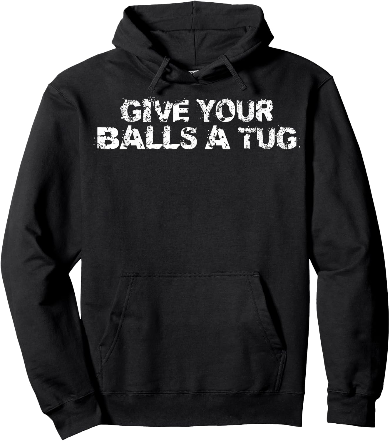 Give your balls a tug funny hockey trash talk gag gift Hoodie - Hoodie | Black