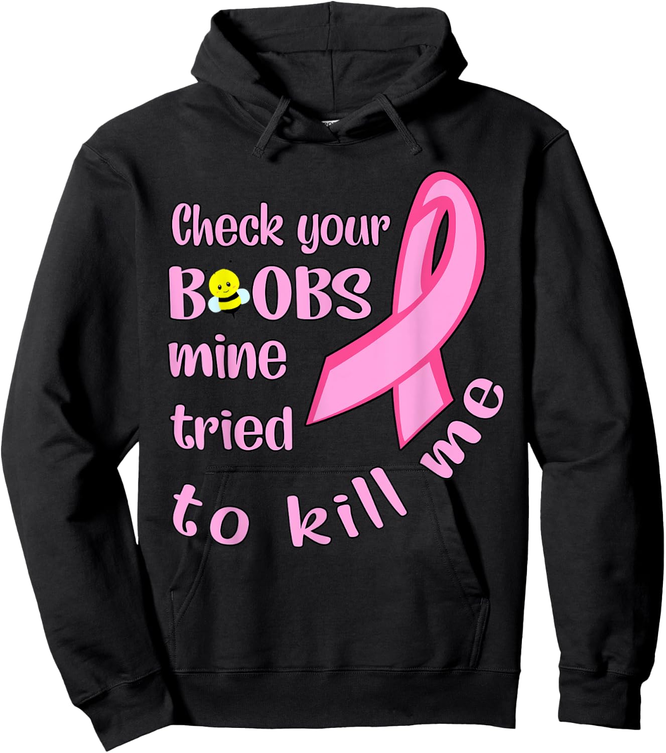 Check your boobs mine tried to kill me women Hoodie - Hoodie | Black