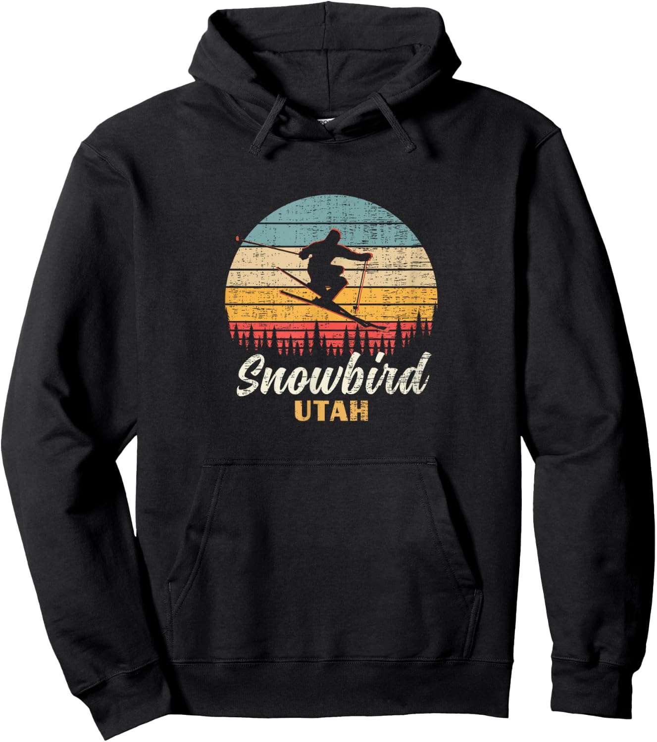 Snowbird Skiing Utah Vintage Mountain Utah Ski Vacation Hoodie - Hoodie | Black