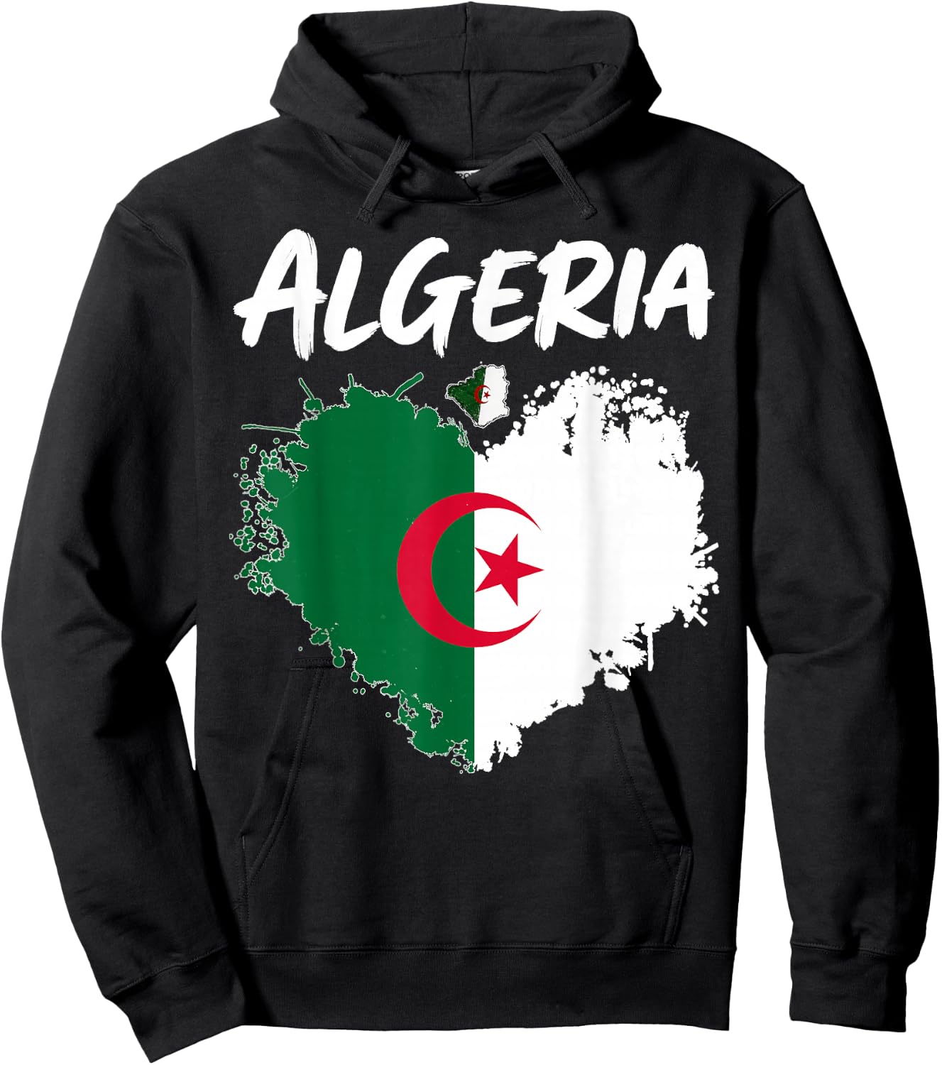 Algerian Flag Heritage Outfit Idea Algeria Themed Hoodie - Hoodie | Black