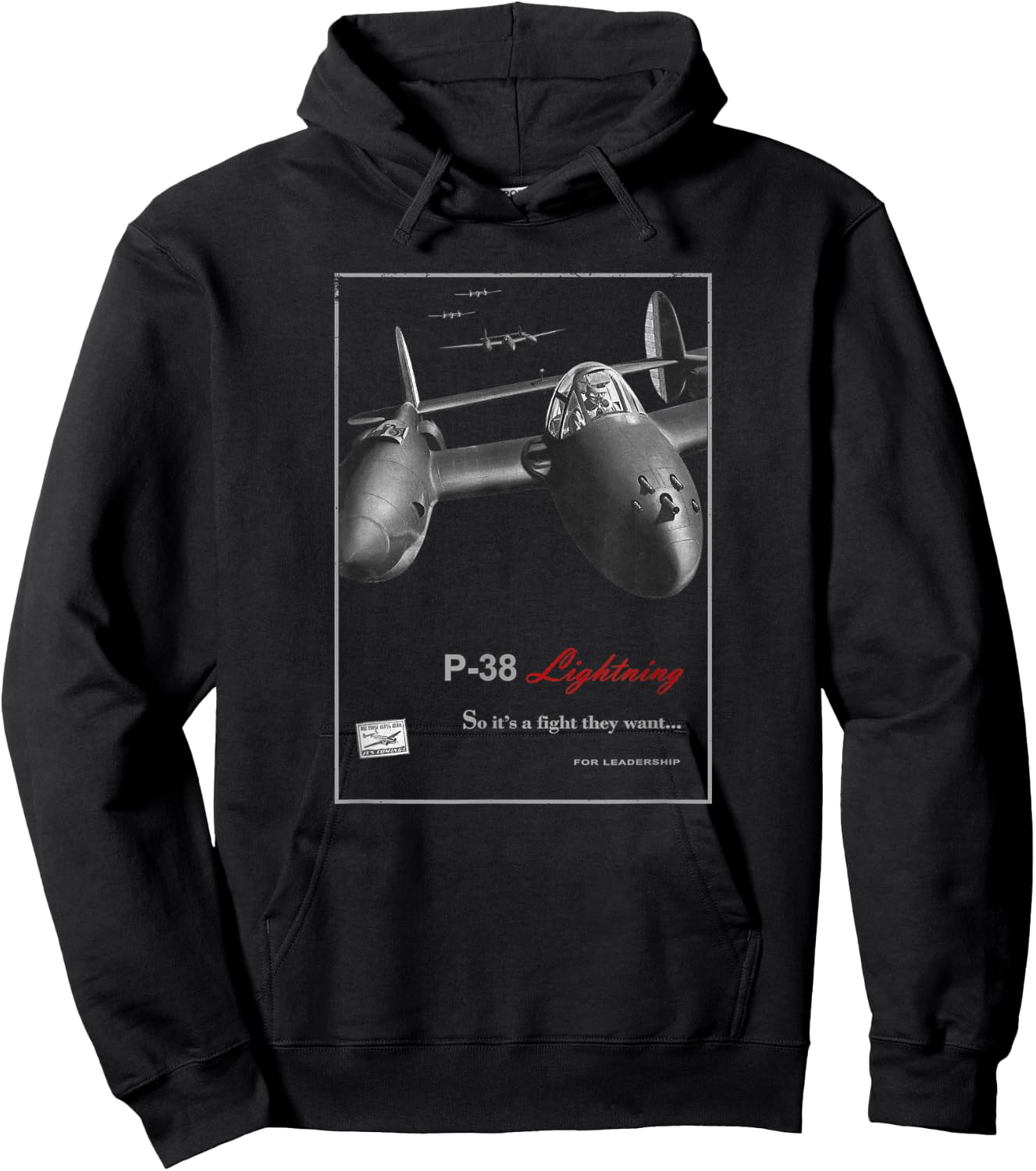 P-38 Lightning WW2 fighter aircraft Hoodie - Hoodie | Black
