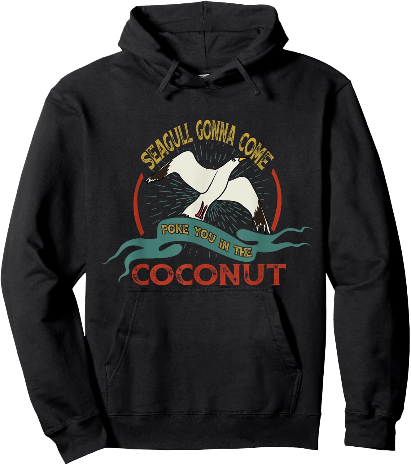 Seagulls Bird Lover Stop It Now Vintage Poke You In Coconut Hoodie - Hoodie | Black