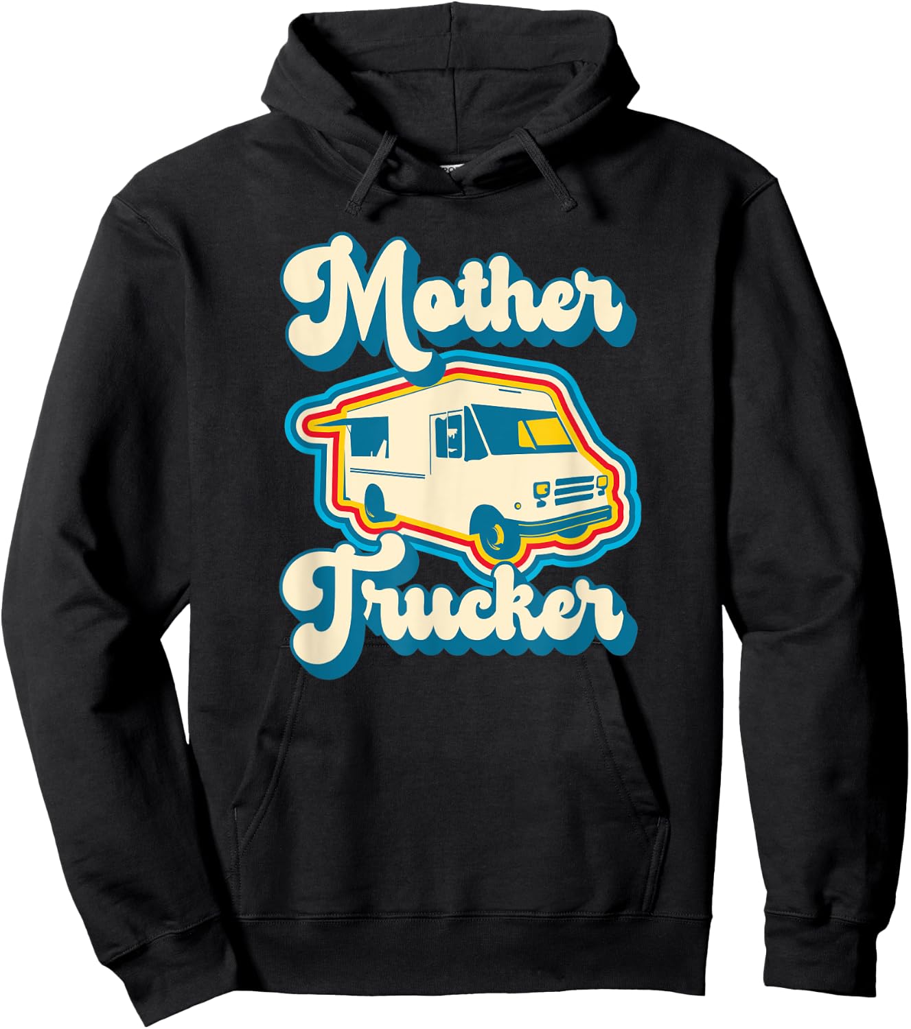 Food Truck Owner and Mom Retro Food Trucker Mother Trucker Hoodie - Hoodie | Black