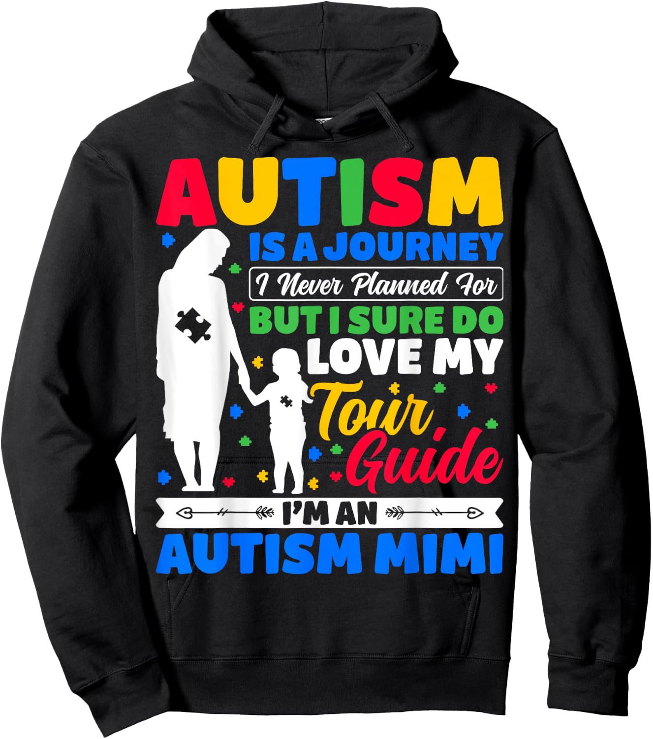 Autism Is a Journey - Autism Awareness I'm an Autism Mimi Hoodie - Hoodie | Black