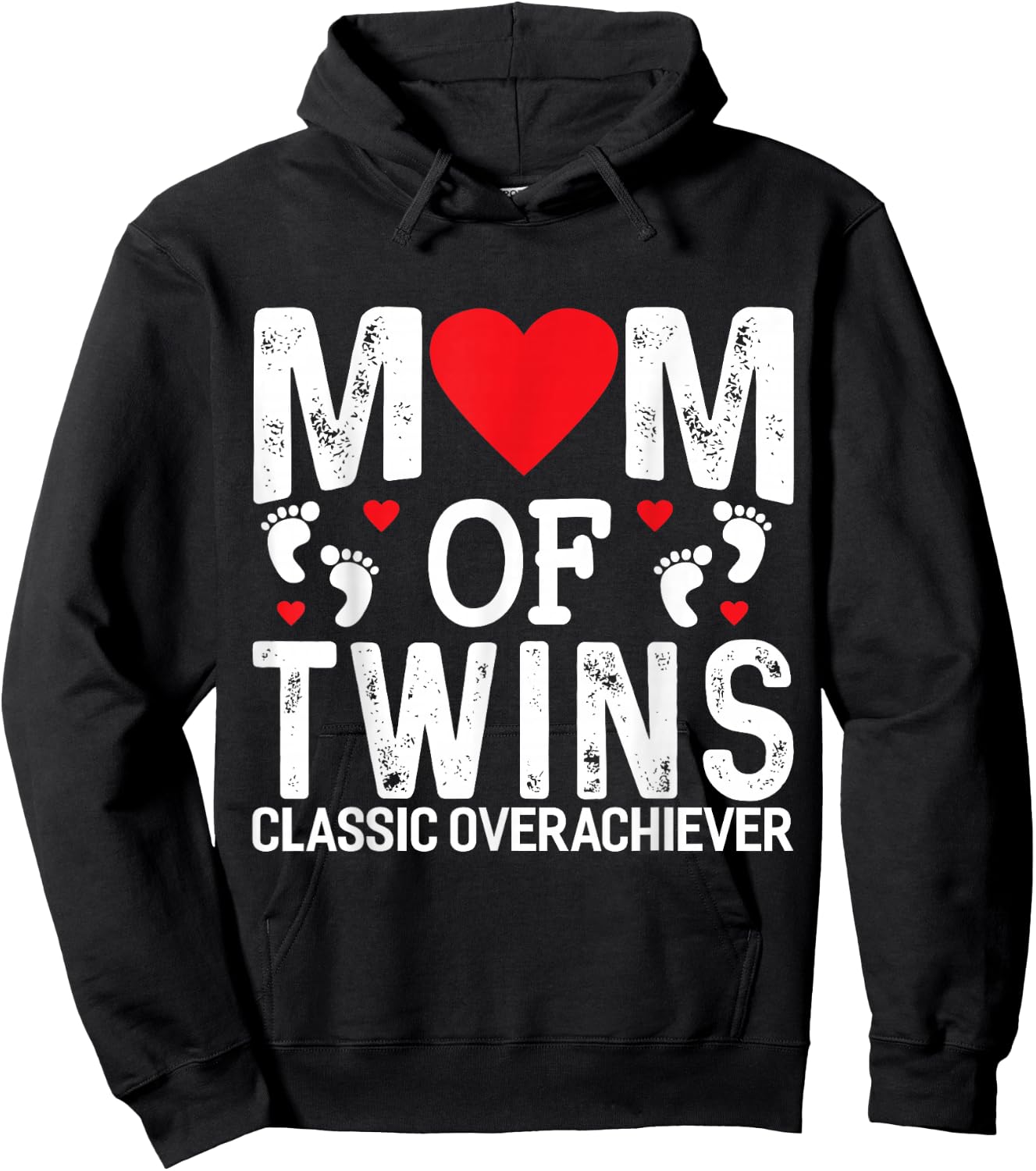 Funny Mom of Twins Classic Overachiever Twins mom Small Hoodie - Hoodie | Black